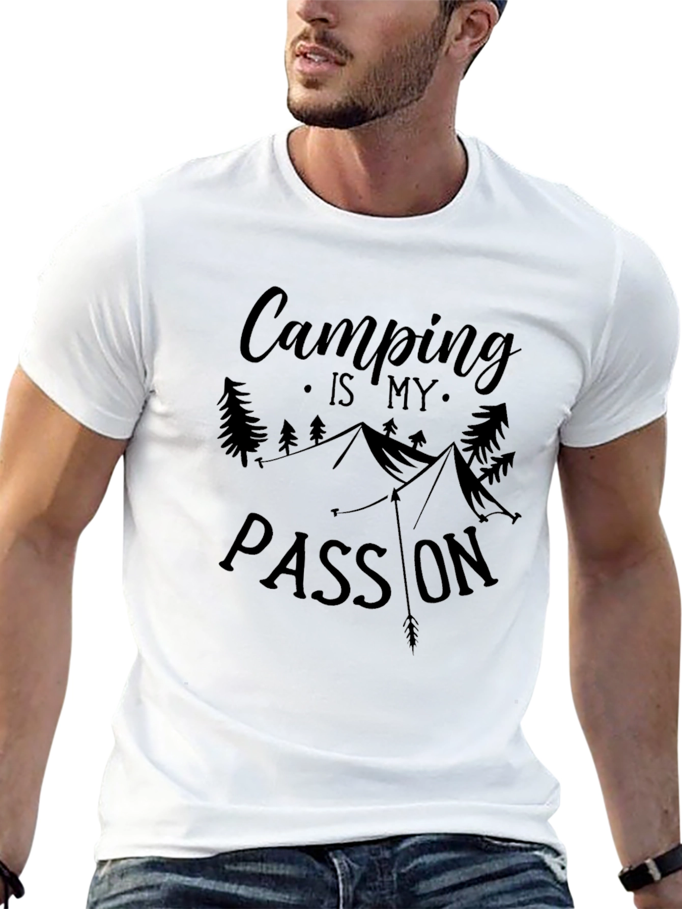 Camping is My Passion Black Graphic Tee