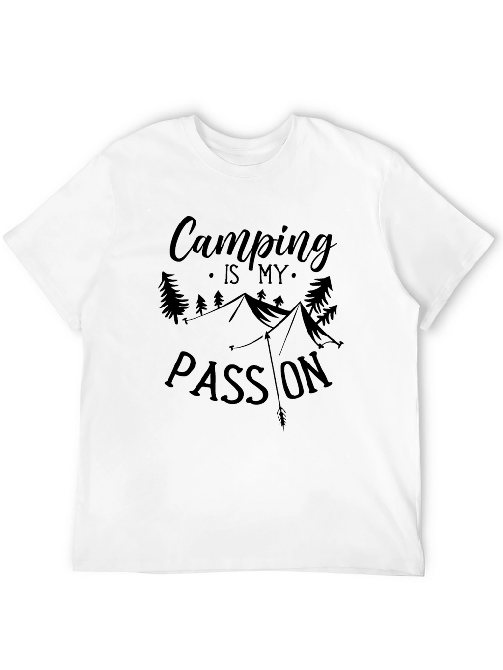 Camping is My Passion Black Graphic Tee