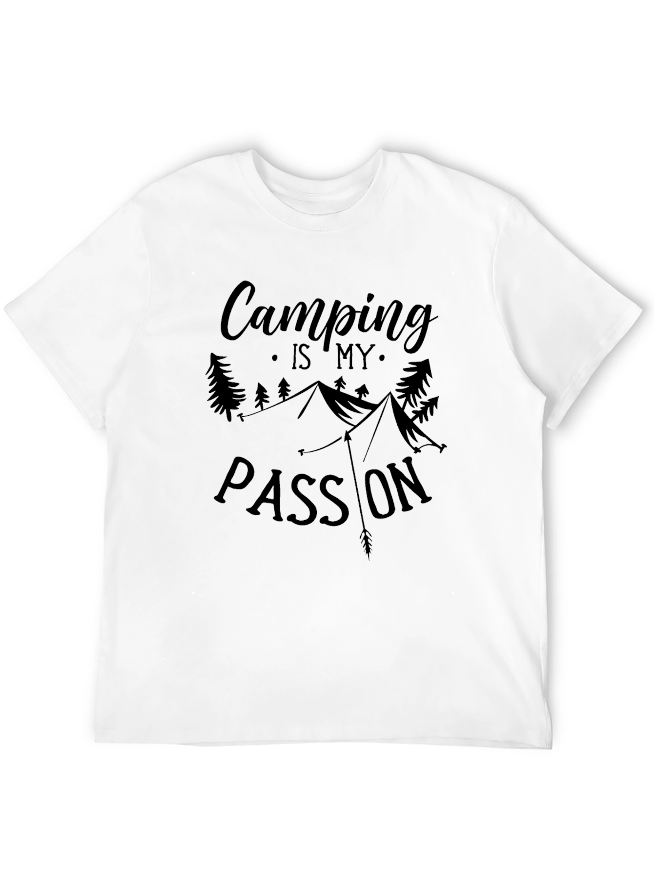 Camping is My Passion Black Graphic Tee