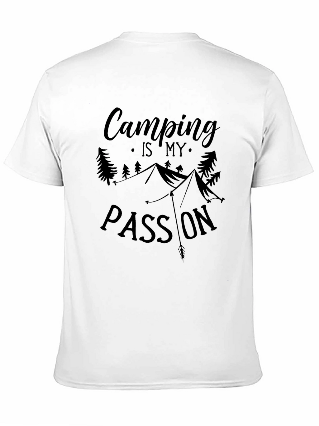 Camping is My Passion Black Graphic Tee