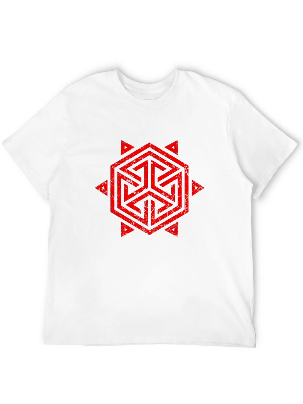 Geometric Symbol Print Black T-Shirt