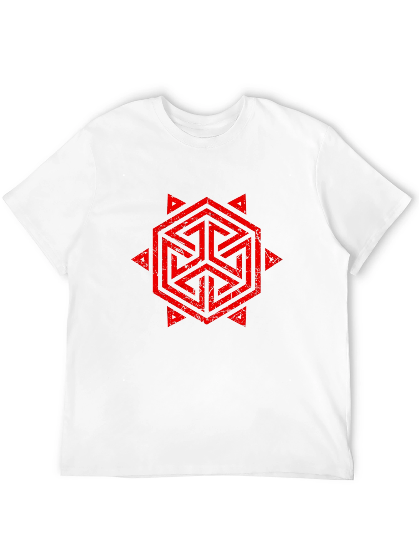 Geometric Symbol Print Black T-Shirt