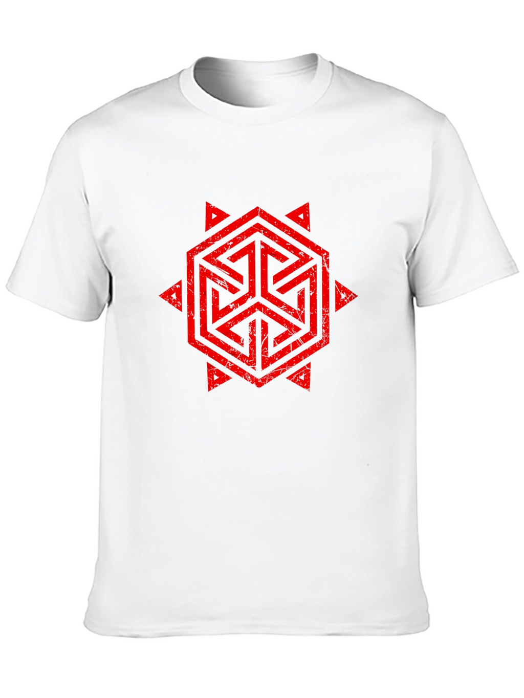 Geometric Symbol Print Black T-Shirt