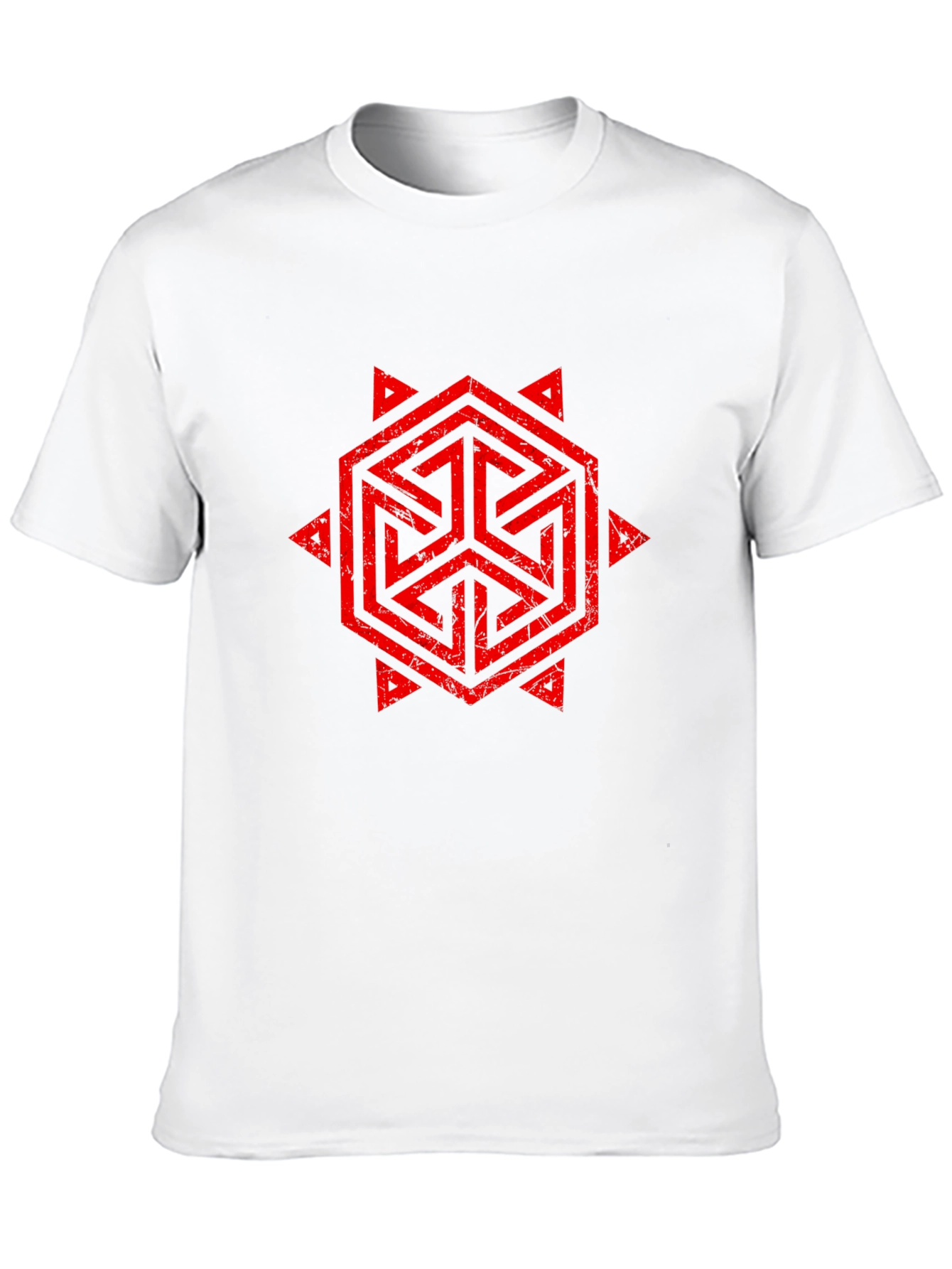 Geometric Symbol Print Black T-Shirt