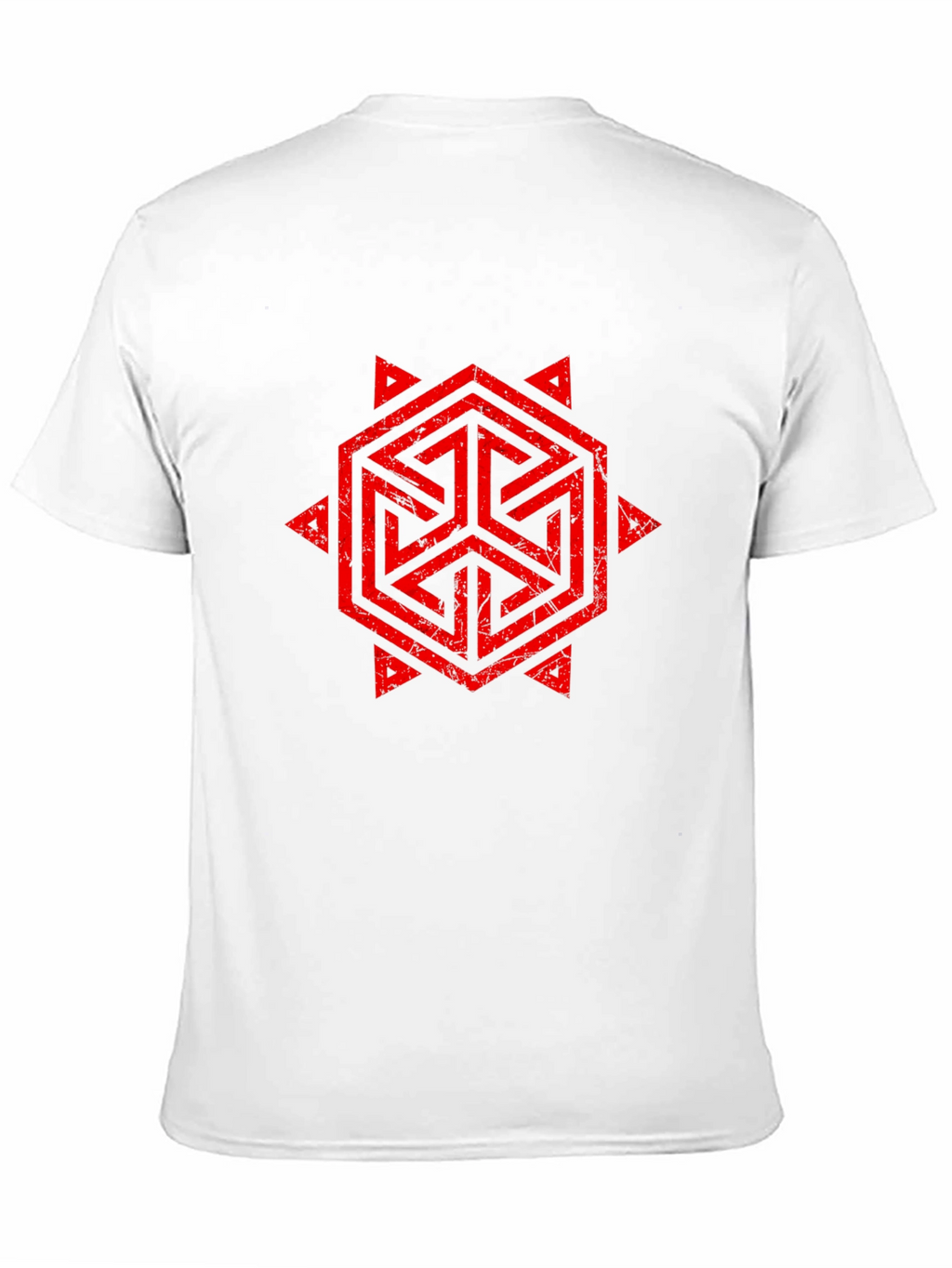 Geometric Symbol Print Black T-Shirt
