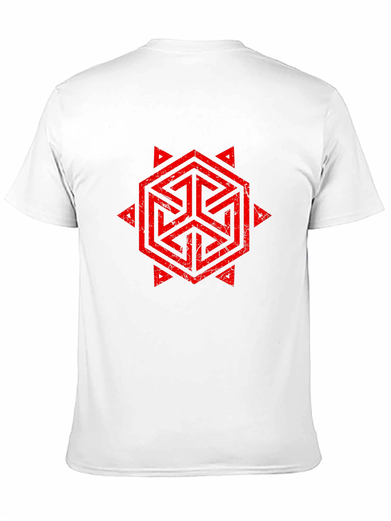 Geometric Symbol Print Black T-Shirt