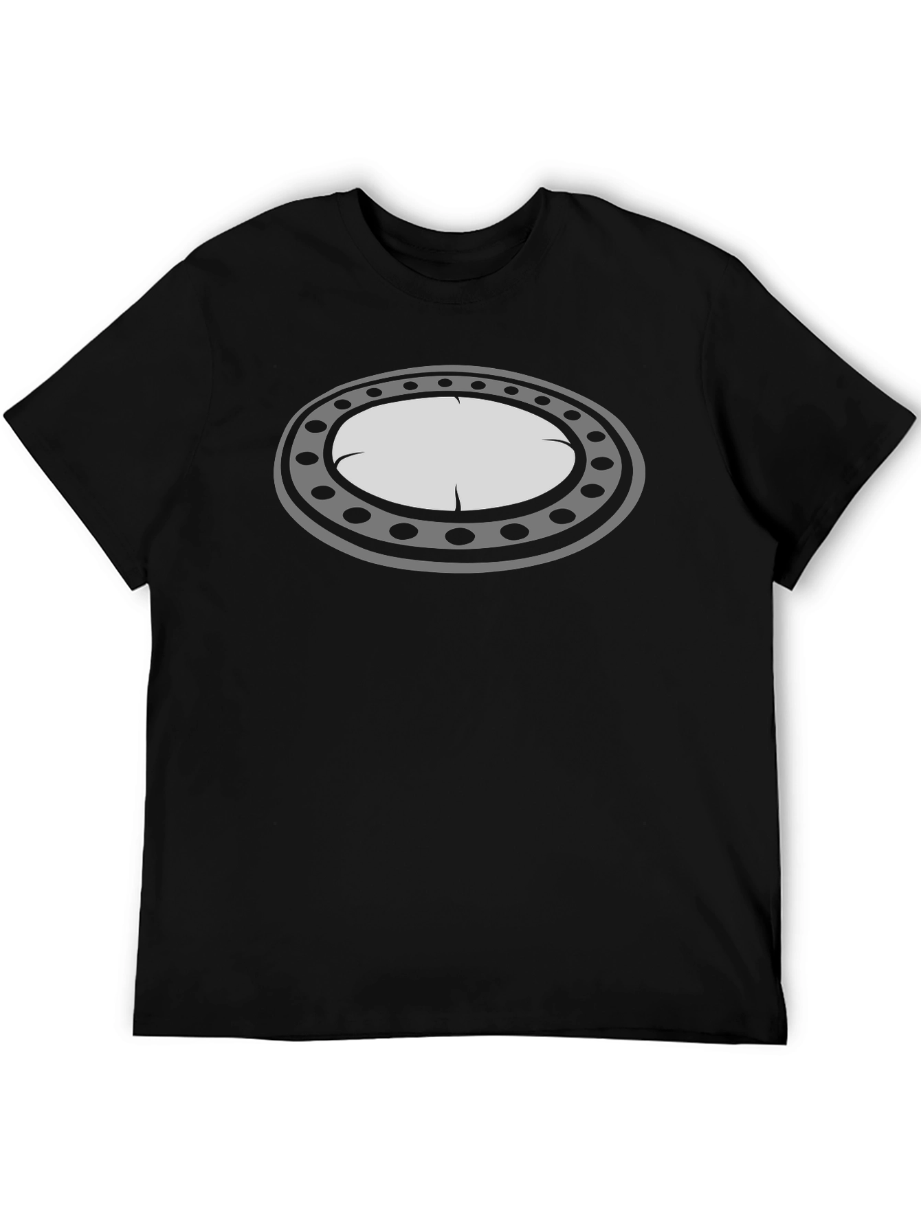 Black T-Shirt with Oval Graphic Design