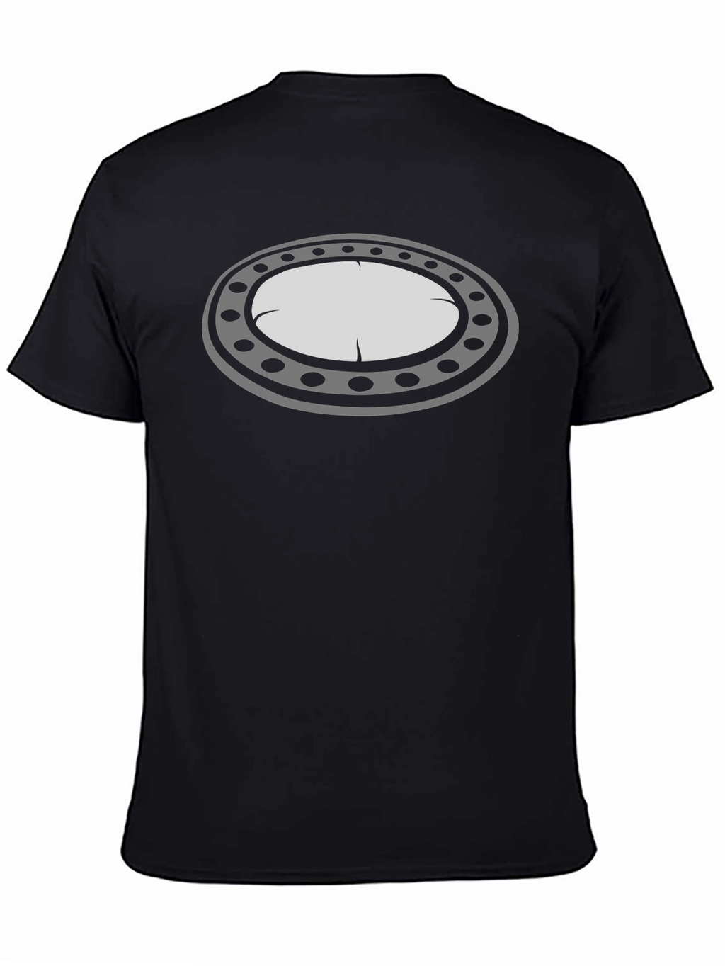 Black T-Shirt with Oval Graphic Design