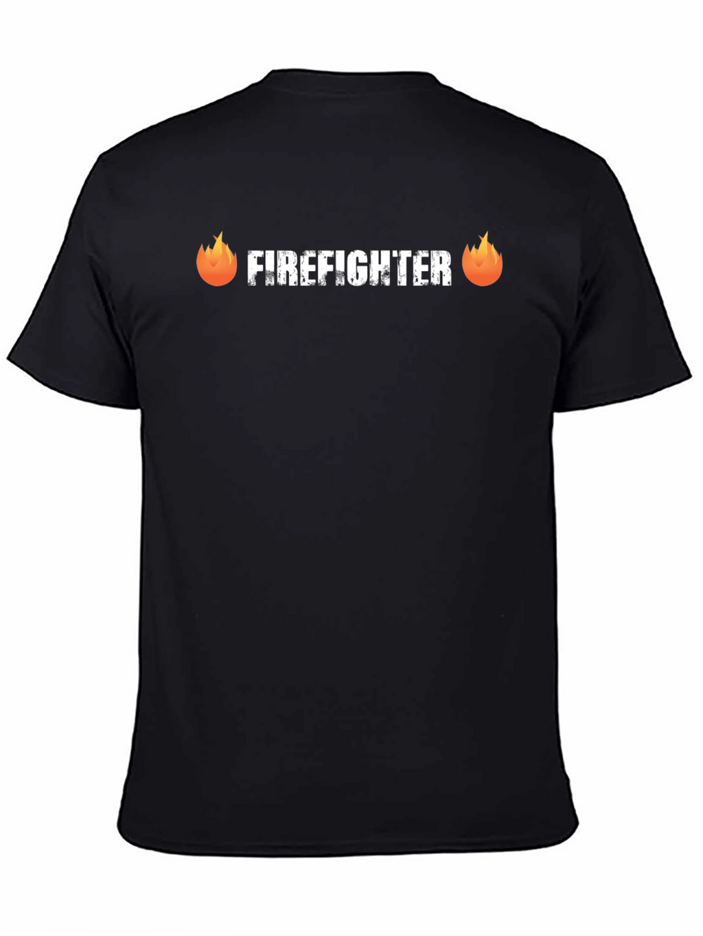 Firefighter Graphic Tee - Black Crew Neck Shirt