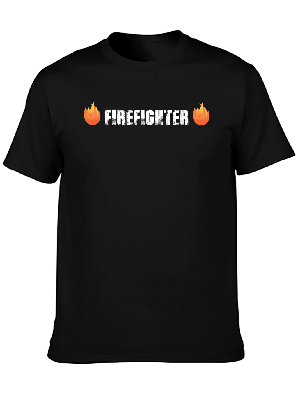Firefighter Graphic Tee - Black Crew Neck Shirt