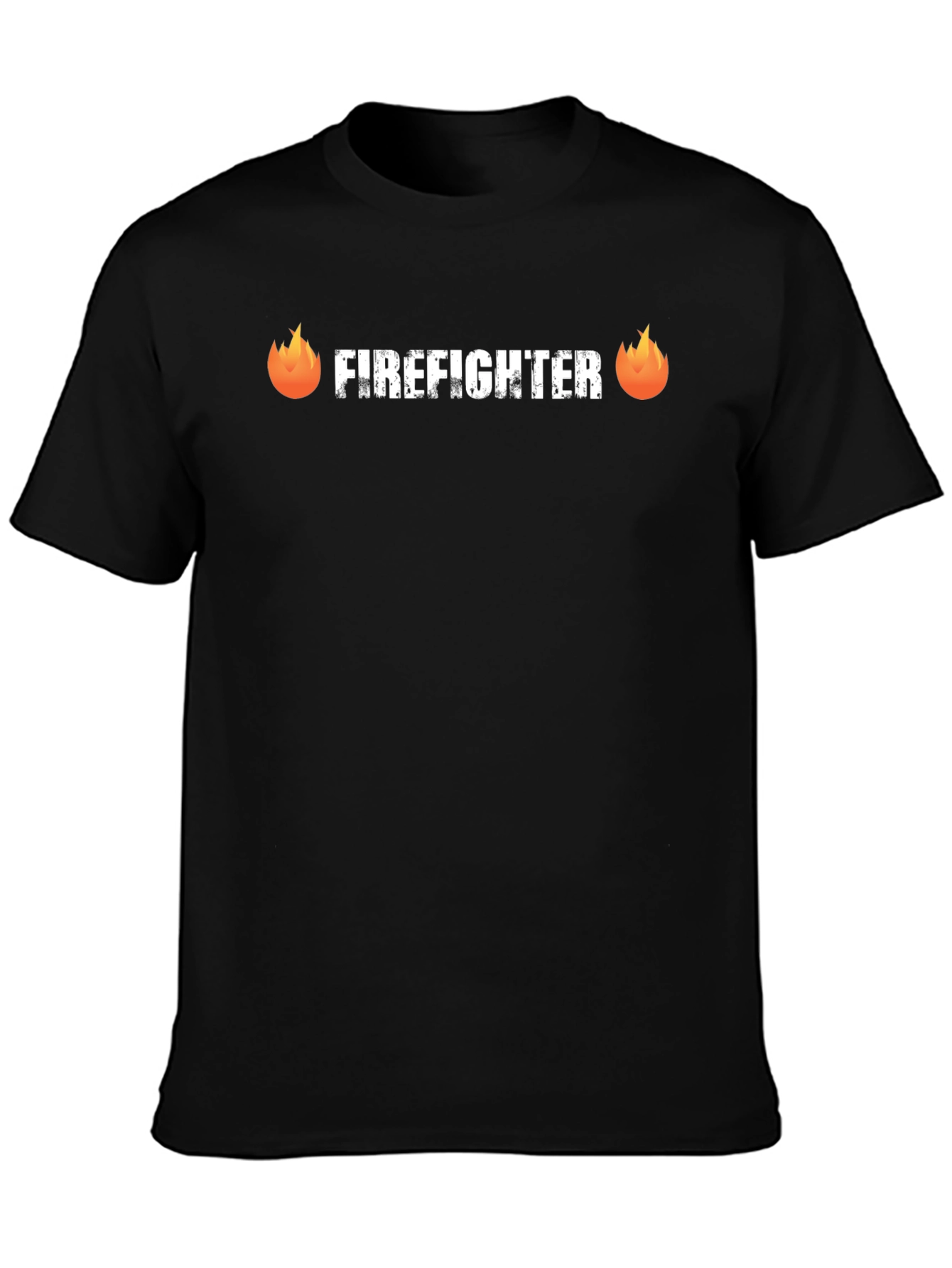 Firefighter Graphic Tee - Black Crew Neck Shirt