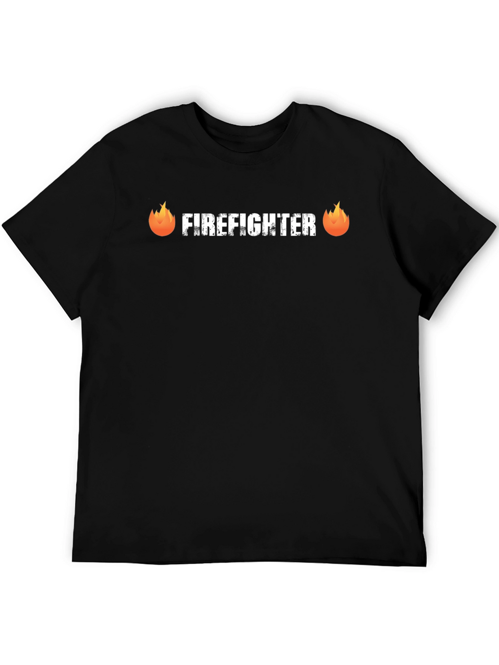 Firefighter Graphic Tee - Black Crew Neck Shirt