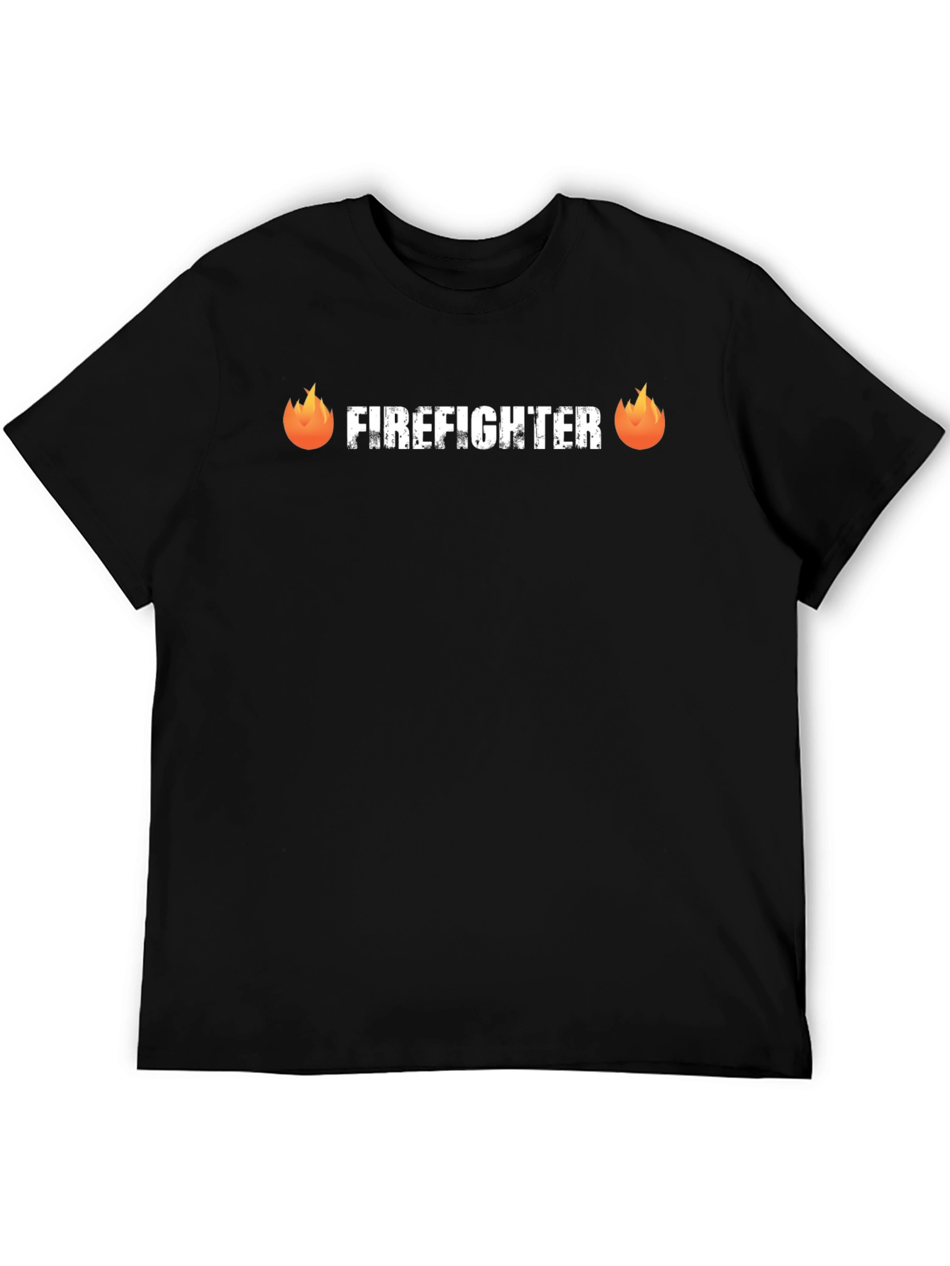 Firefighter Graphic Tee - Black Crew Neck Shirt