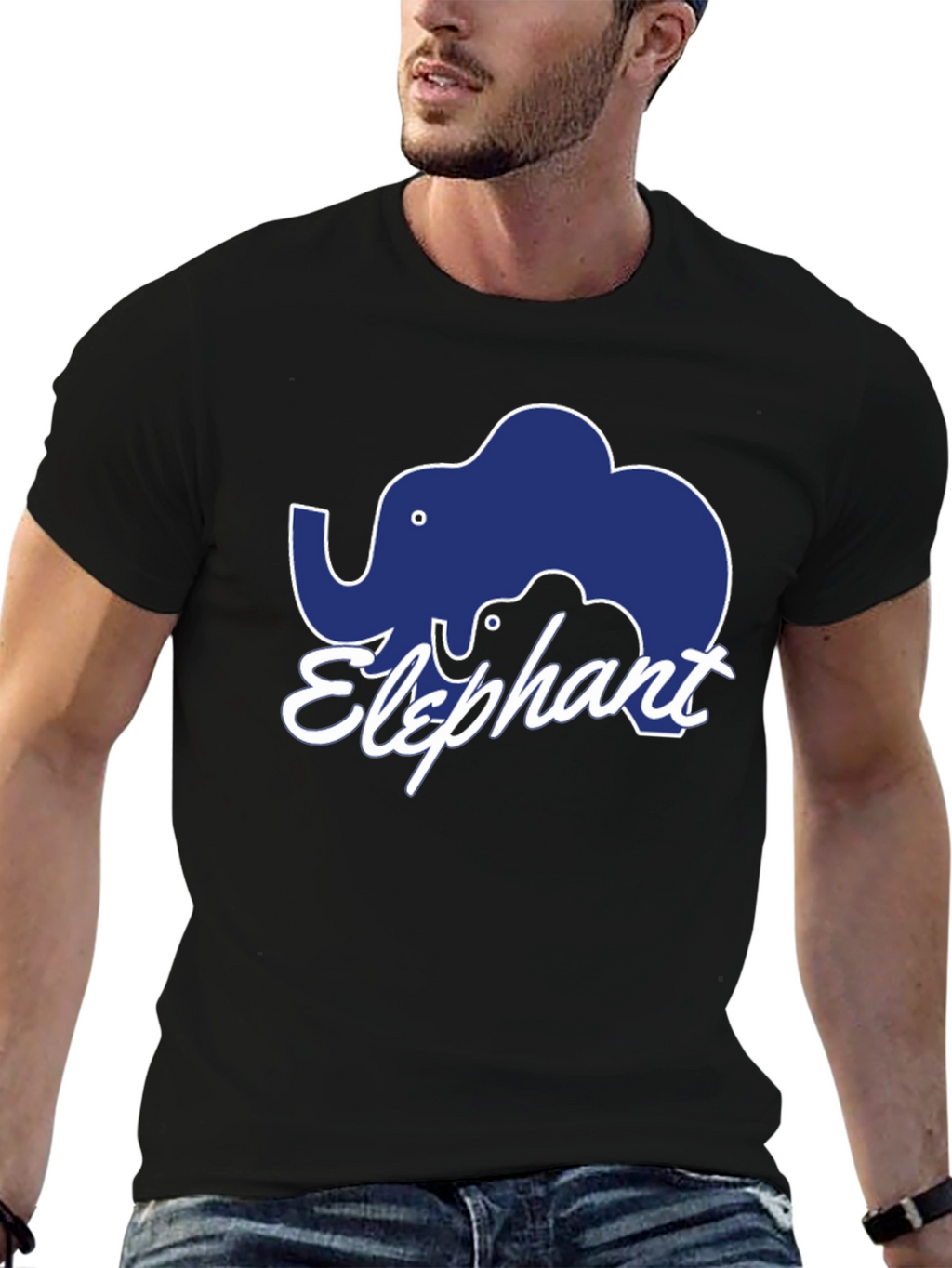 Elephant Graphic Black T-Shirt