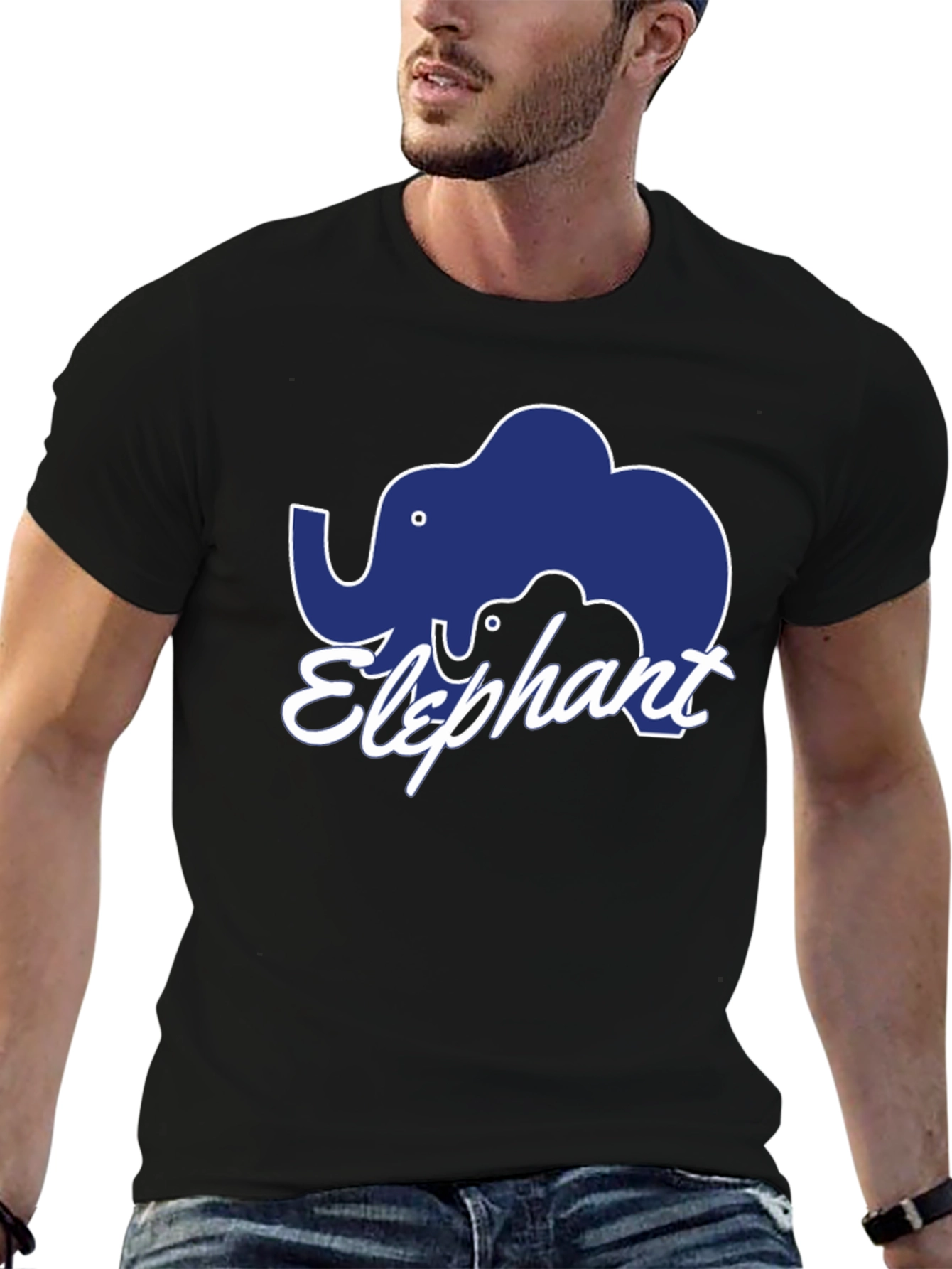 Elephant Graphic Black T-Shirt