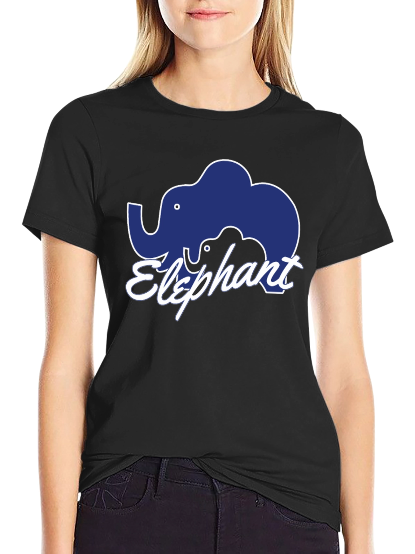 Elephant Graphic Black T-Shirt
