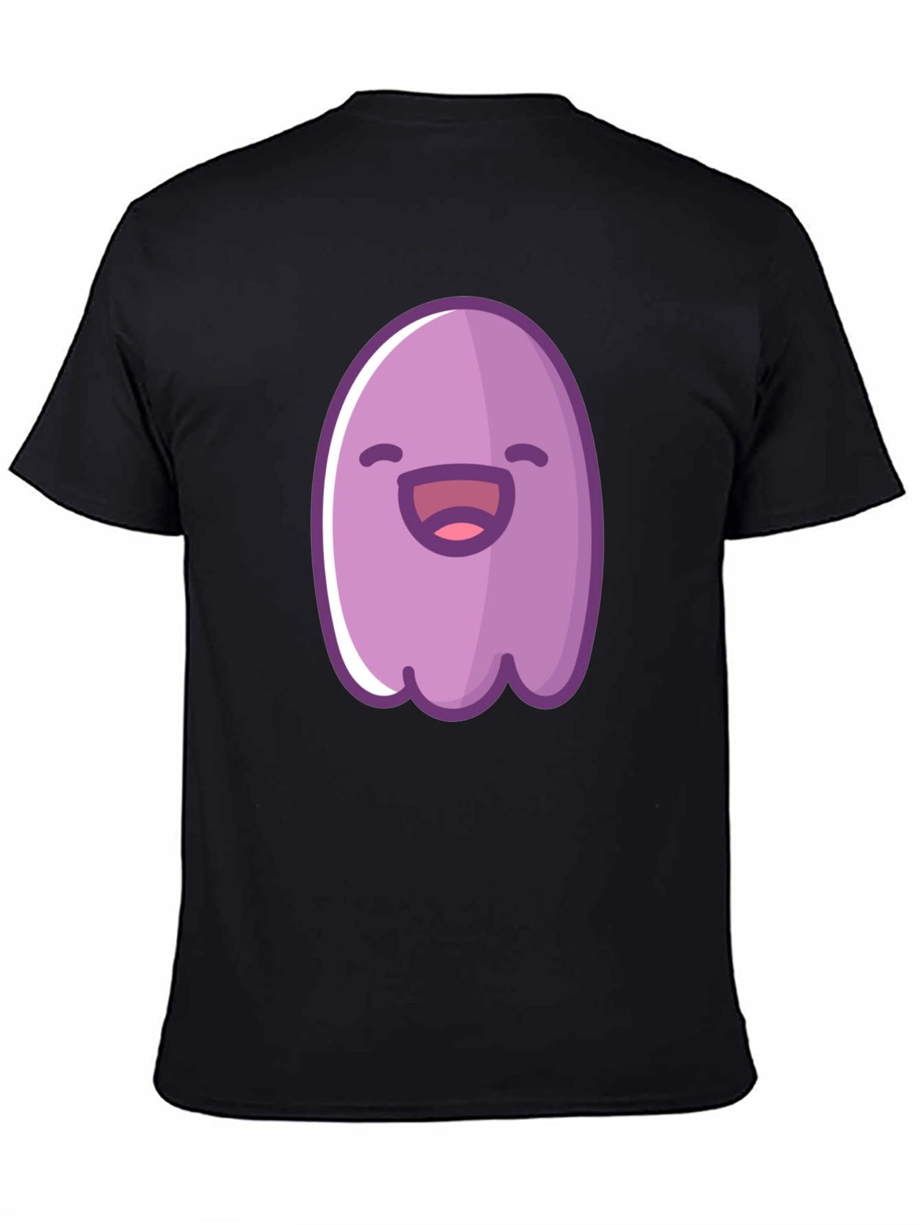 Cute Cartoon Ghost Graphic Black T-Shirt
