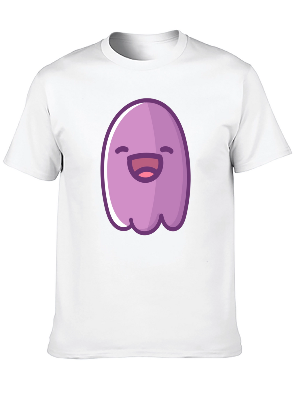 Cute Cartoon Ghost Graphic Black T-Shirt