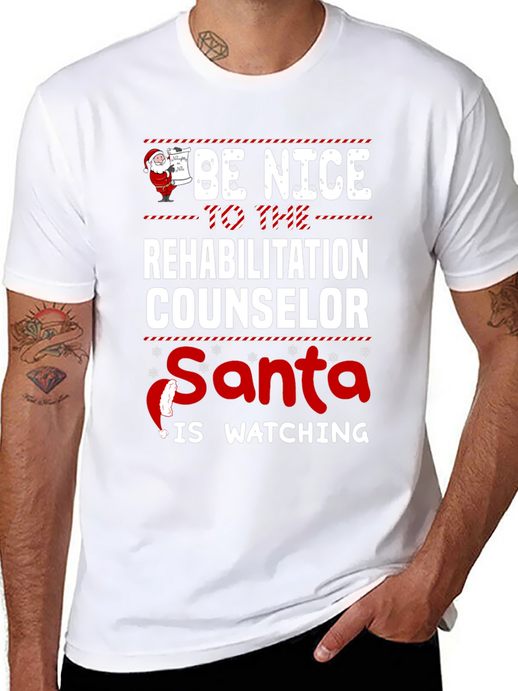 Be Nice to the Rehabilitation Counselor Christmas T-Shirt