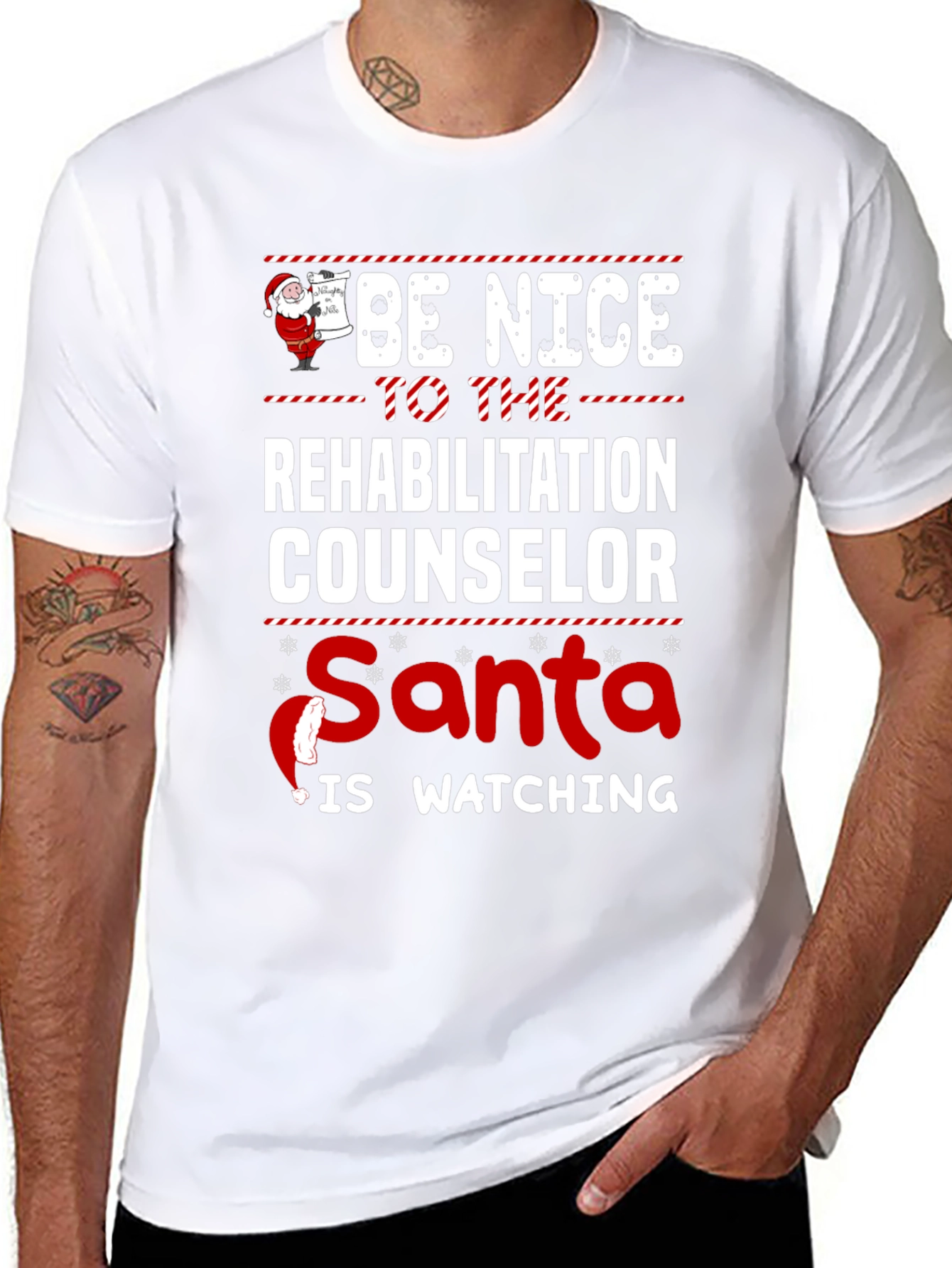 Be Nice to the Rehabilitation Counselor Christmas T-Shirt