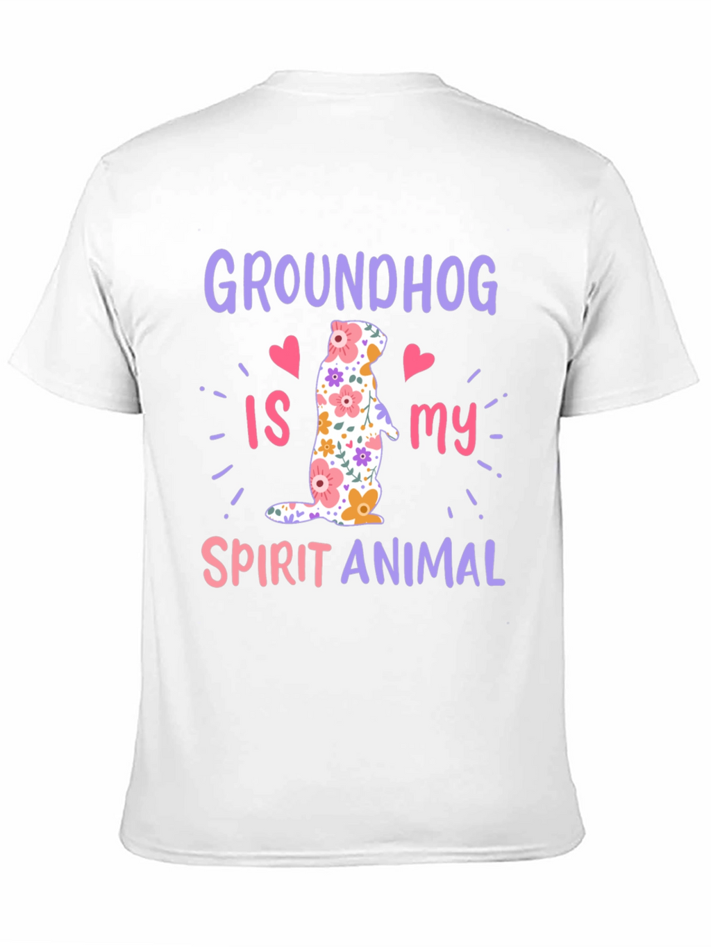 Groundhog Spirit Animal T-Shirt Funny Floral Design