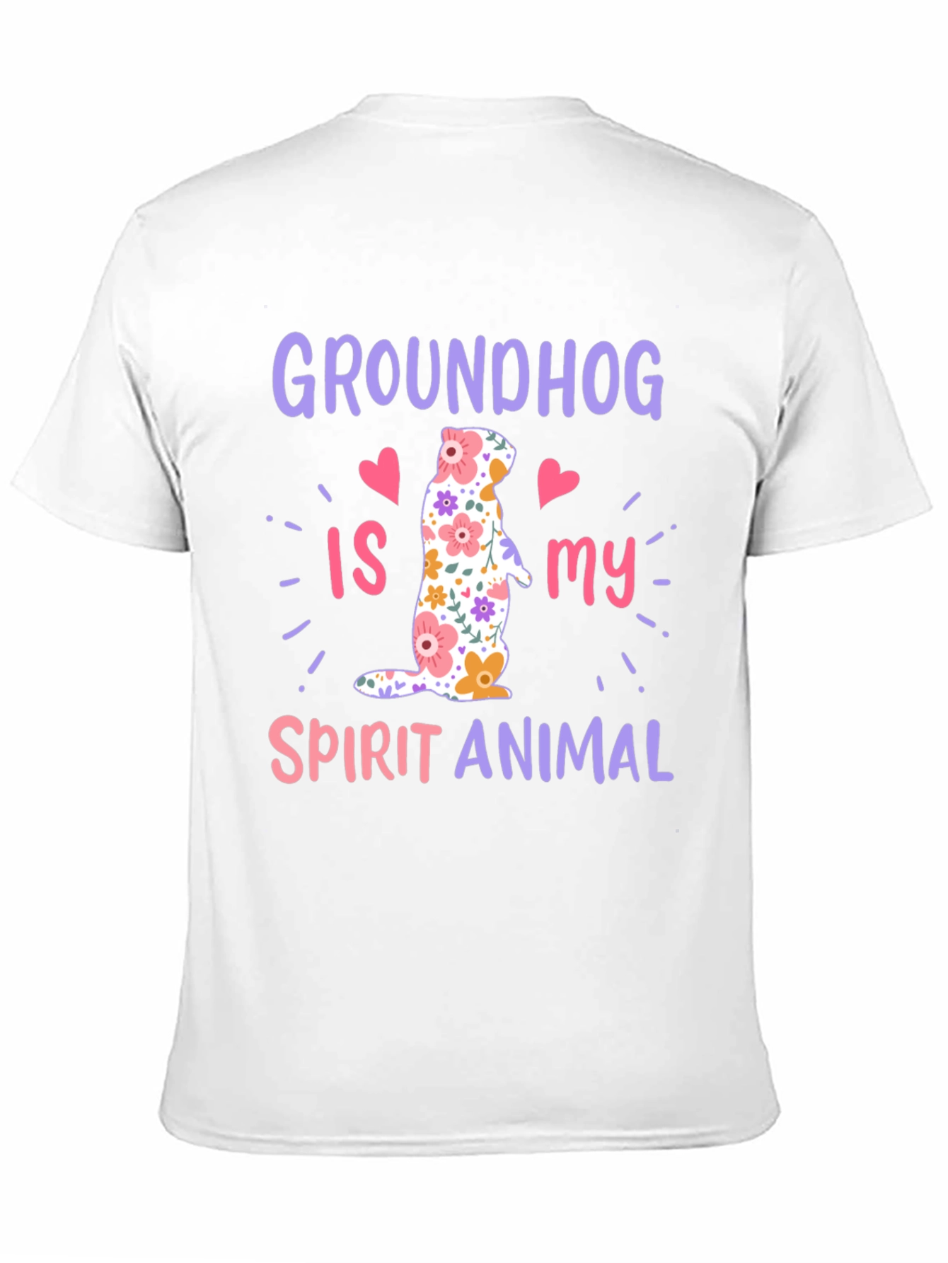 Groundhog Spirit Animal T-Shirt Funny Floral Design