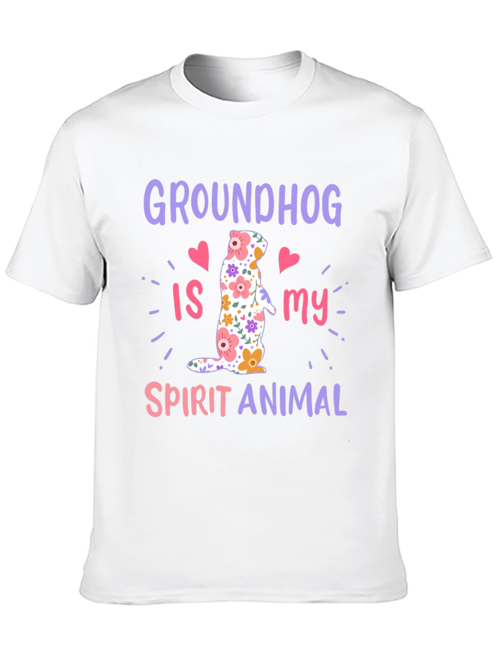 Groundhog Spirit Animal T-Shirt Funny Floral Design