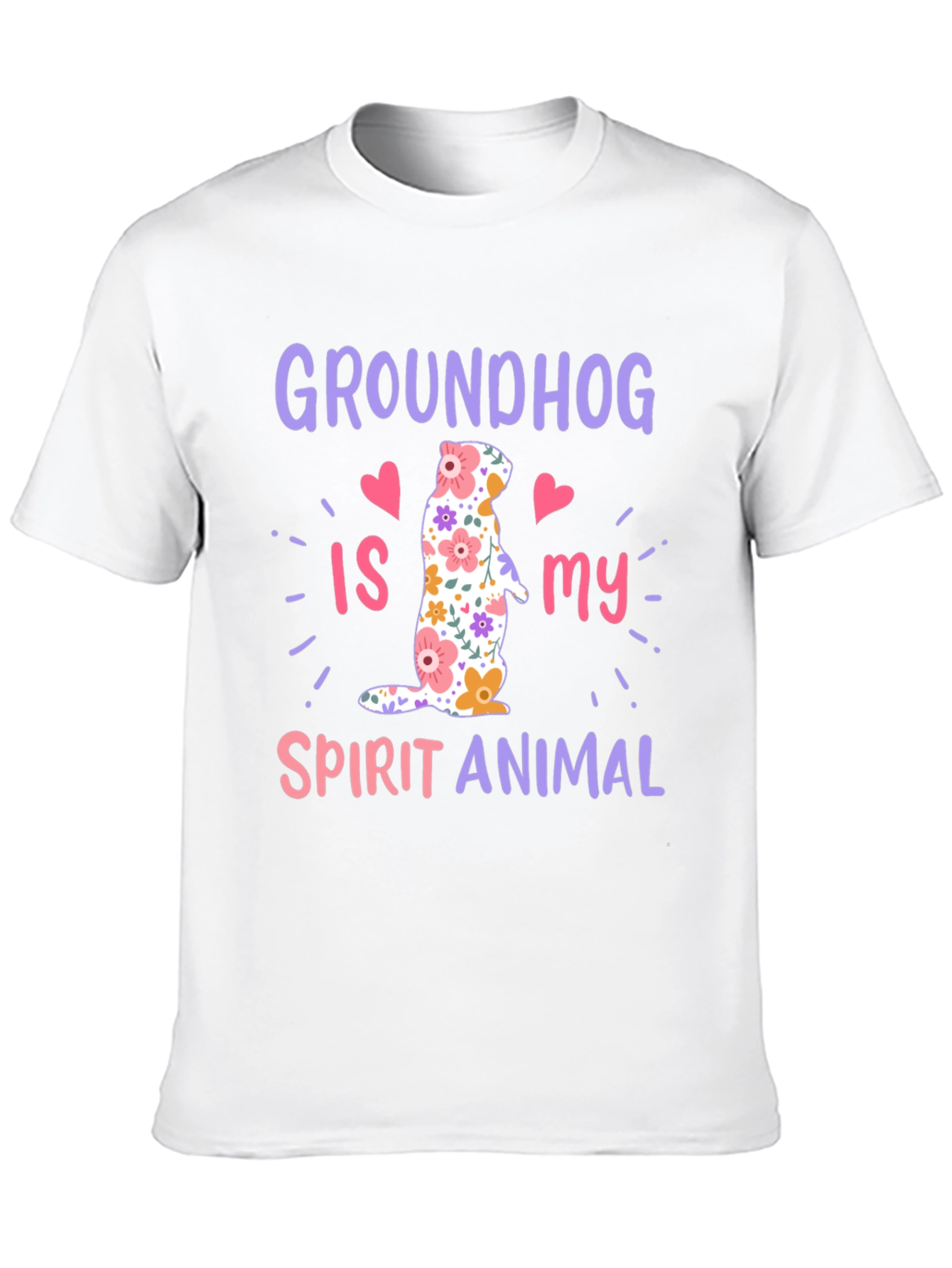 Groundhog Spirit Animal T-Shirt Funny Floral Design