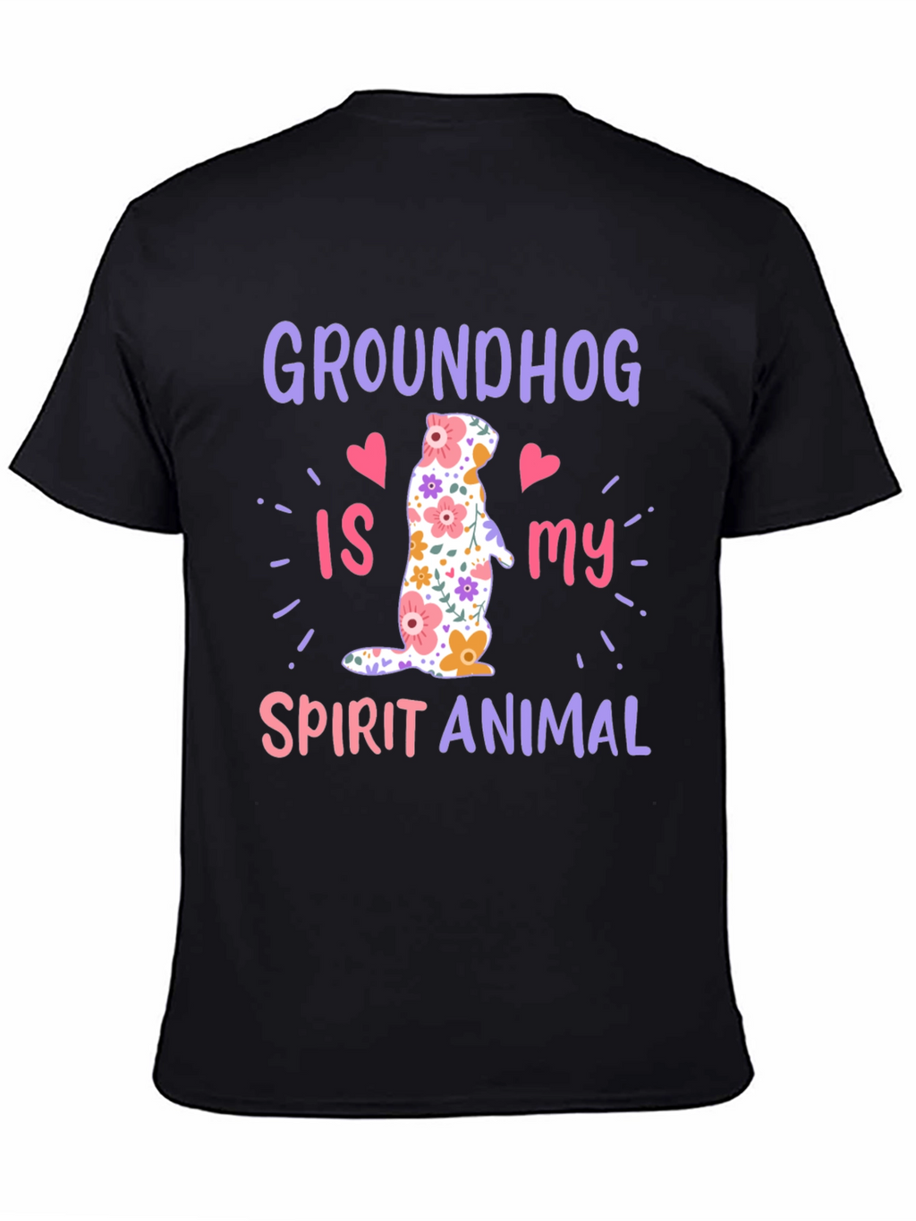 Groundhog Spirit Animal T-Shirt Funny Floral Design