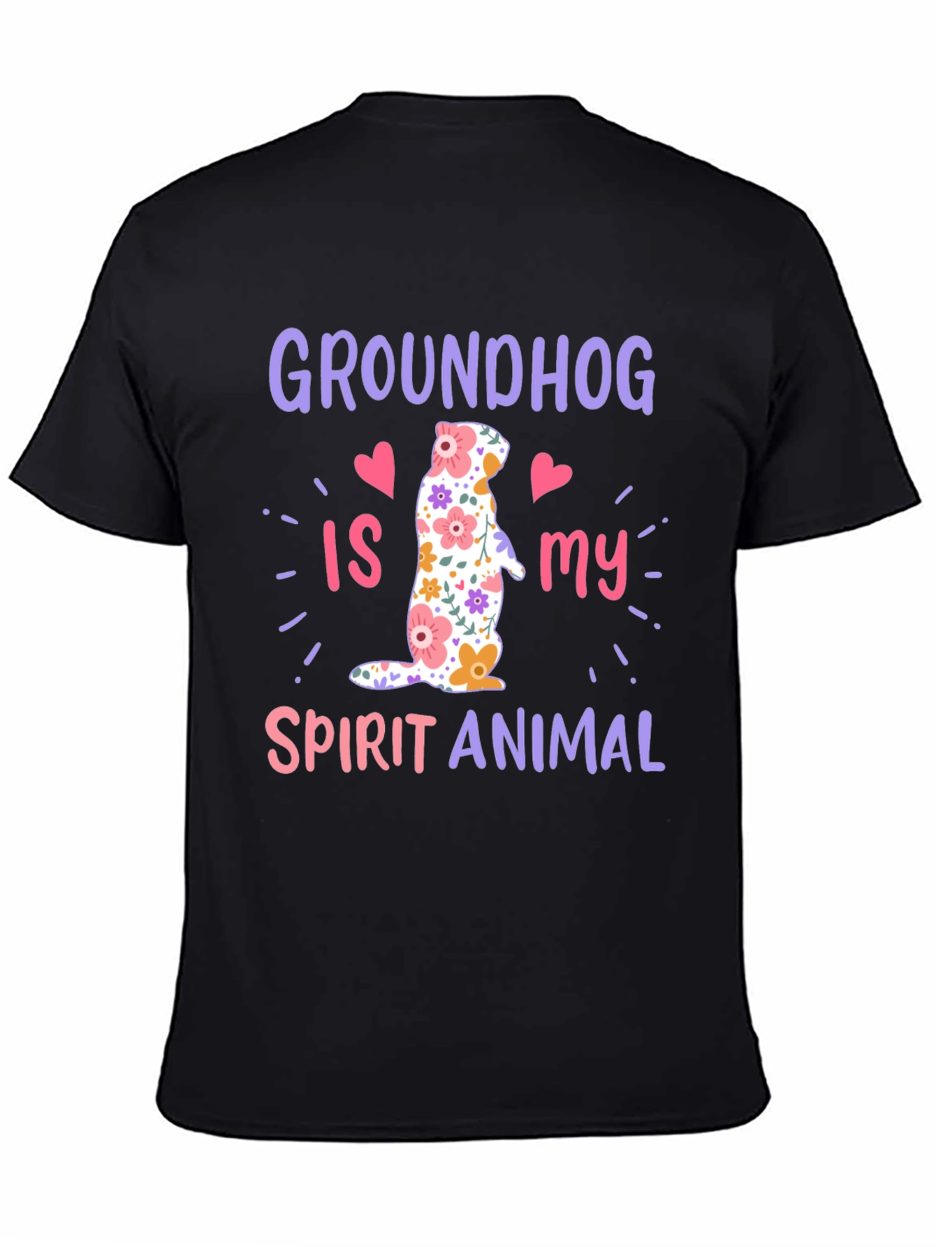Groundhog Spirit Animal T-Shirt Funny Floral Design
