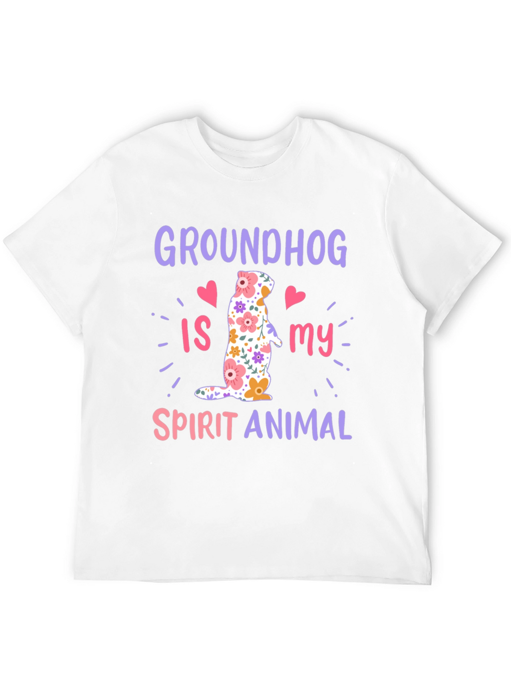 Groundhog Spirit Animal T-Shirt Funny Floral Design