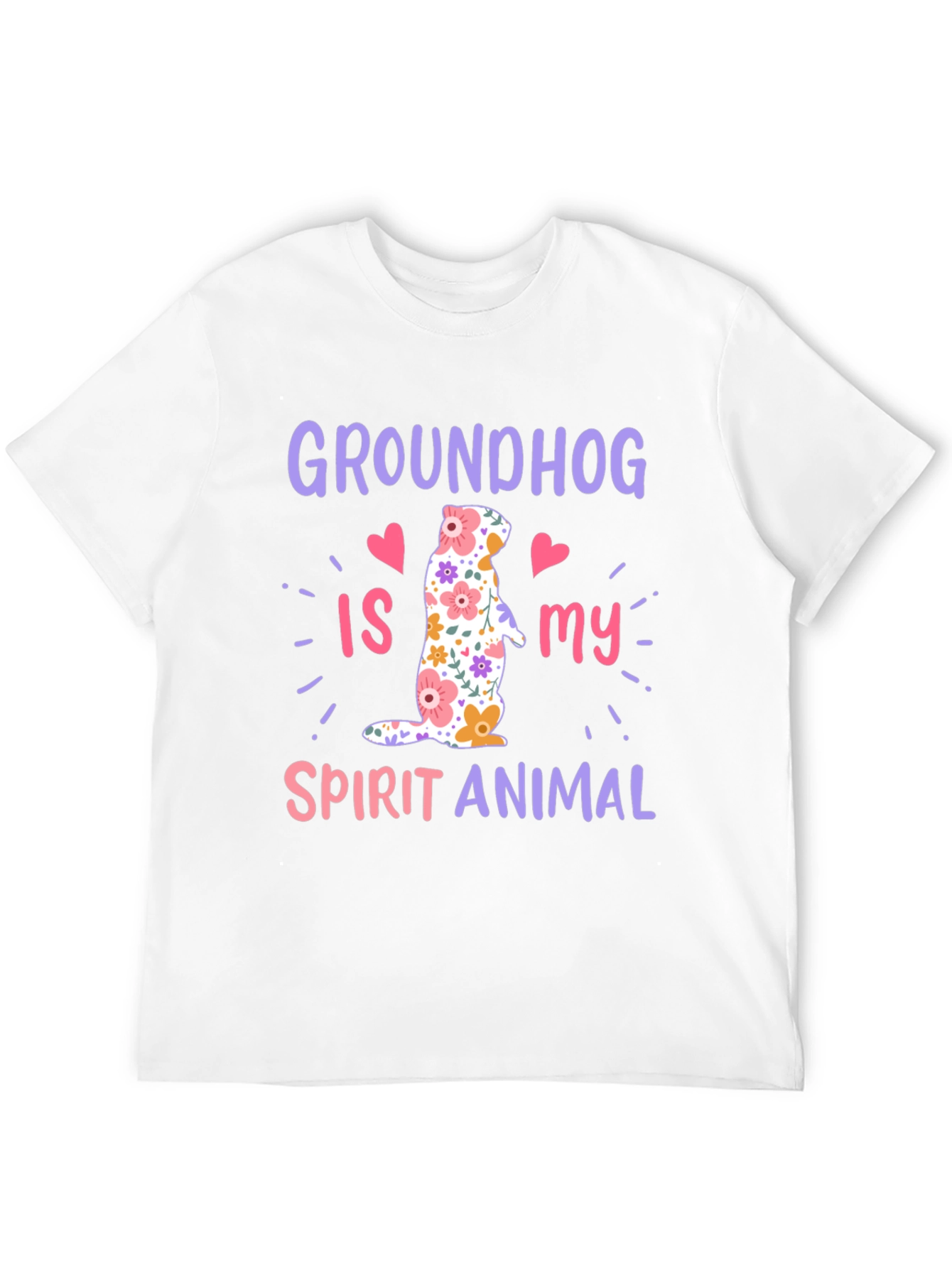 Groundhog Spirit Animal T-Shirt Funny Floral Design