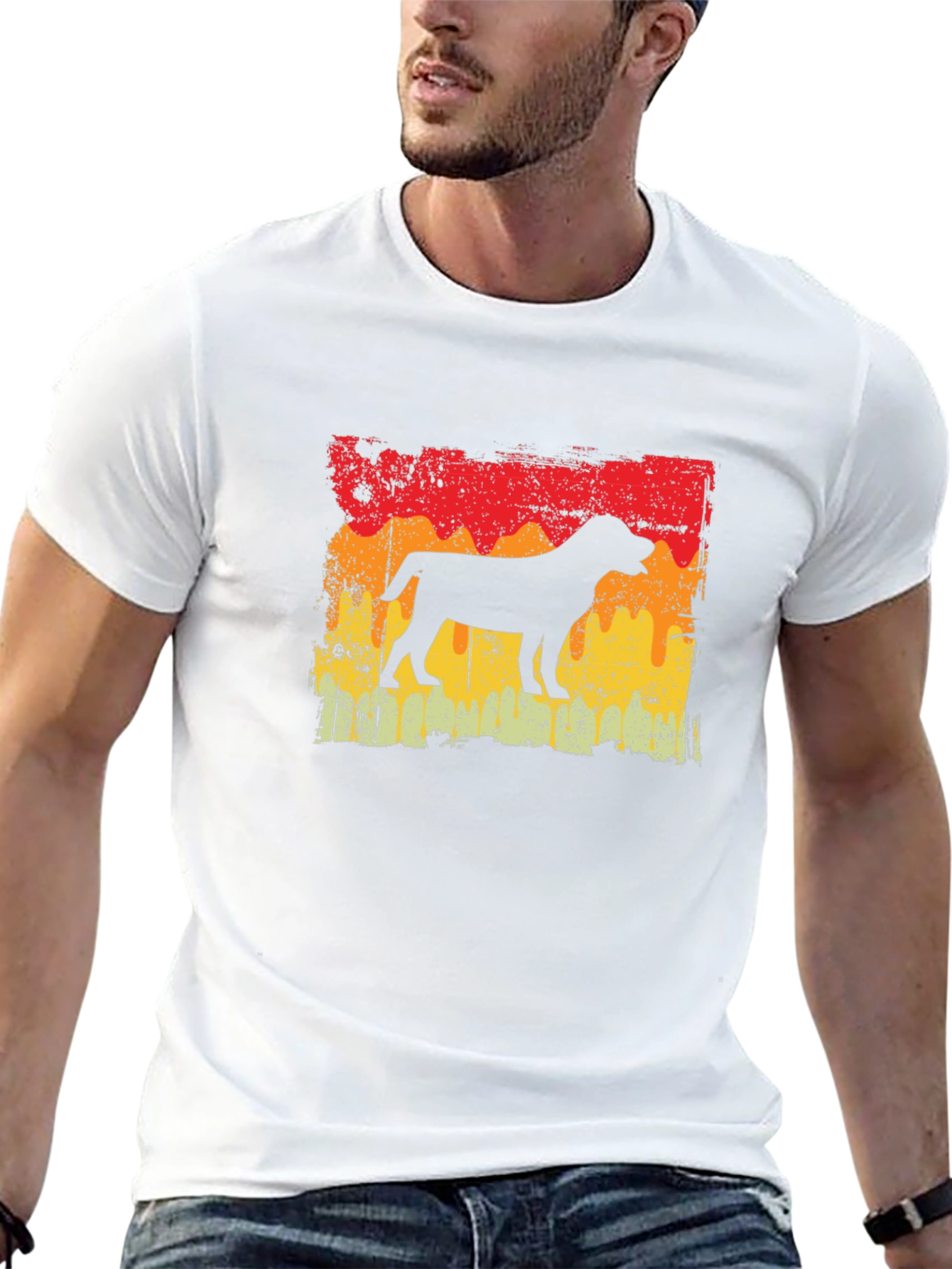 Vintage Dog Silhouette Graphic T-Shirt