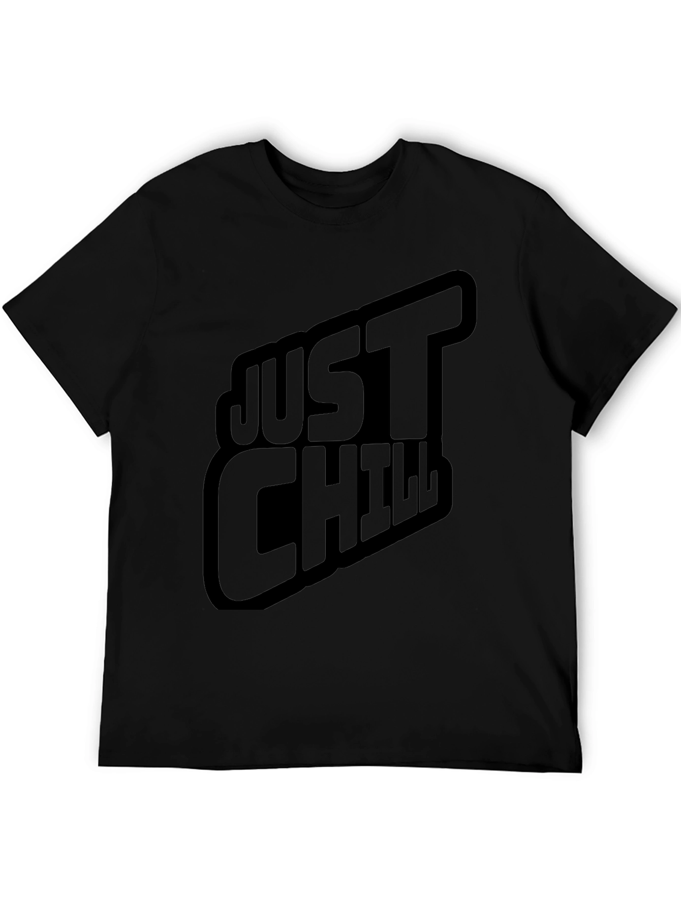 Just Chill Black T-Shirt for Men