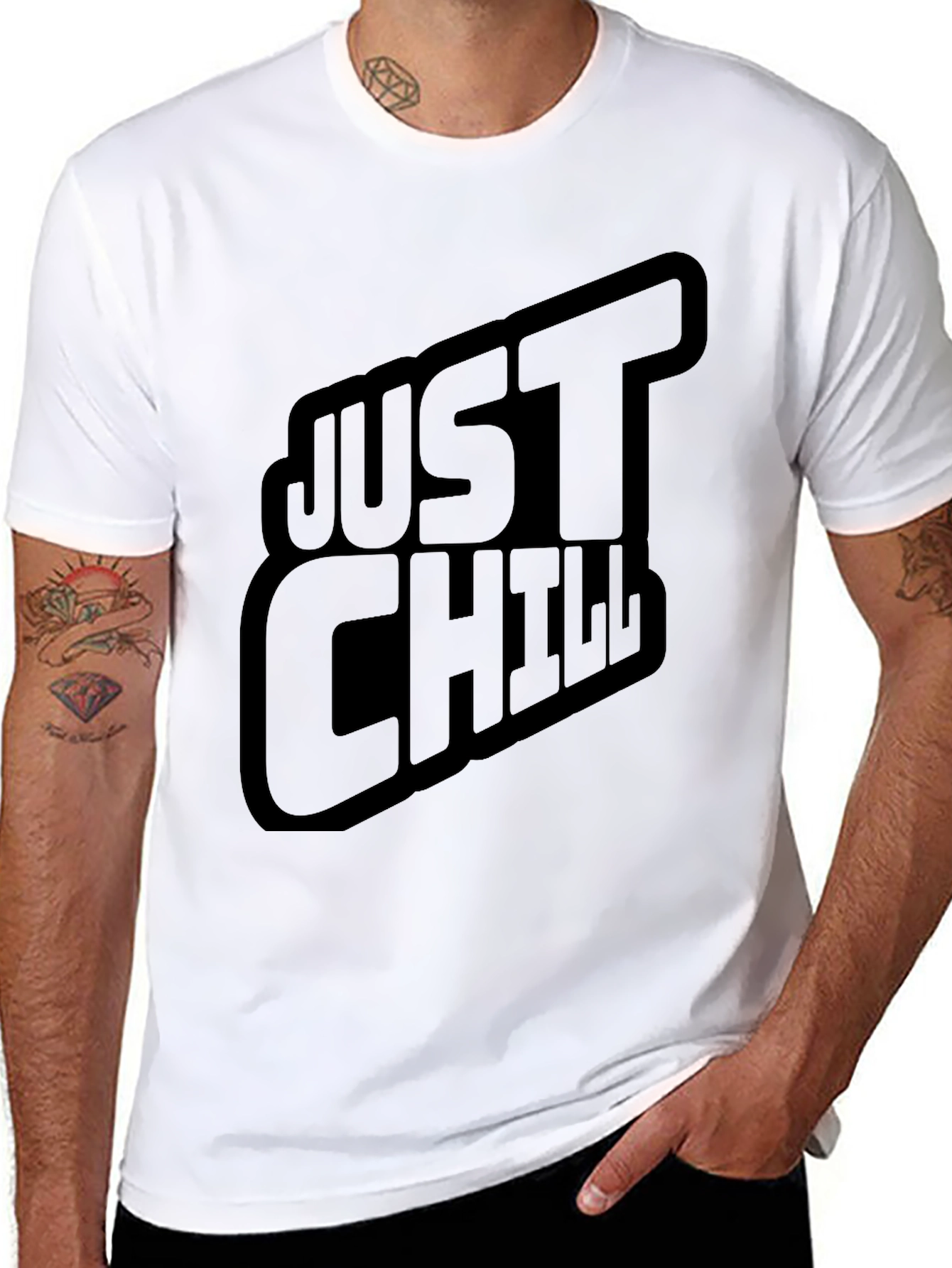 Just Chill Black T-Shirt for Men