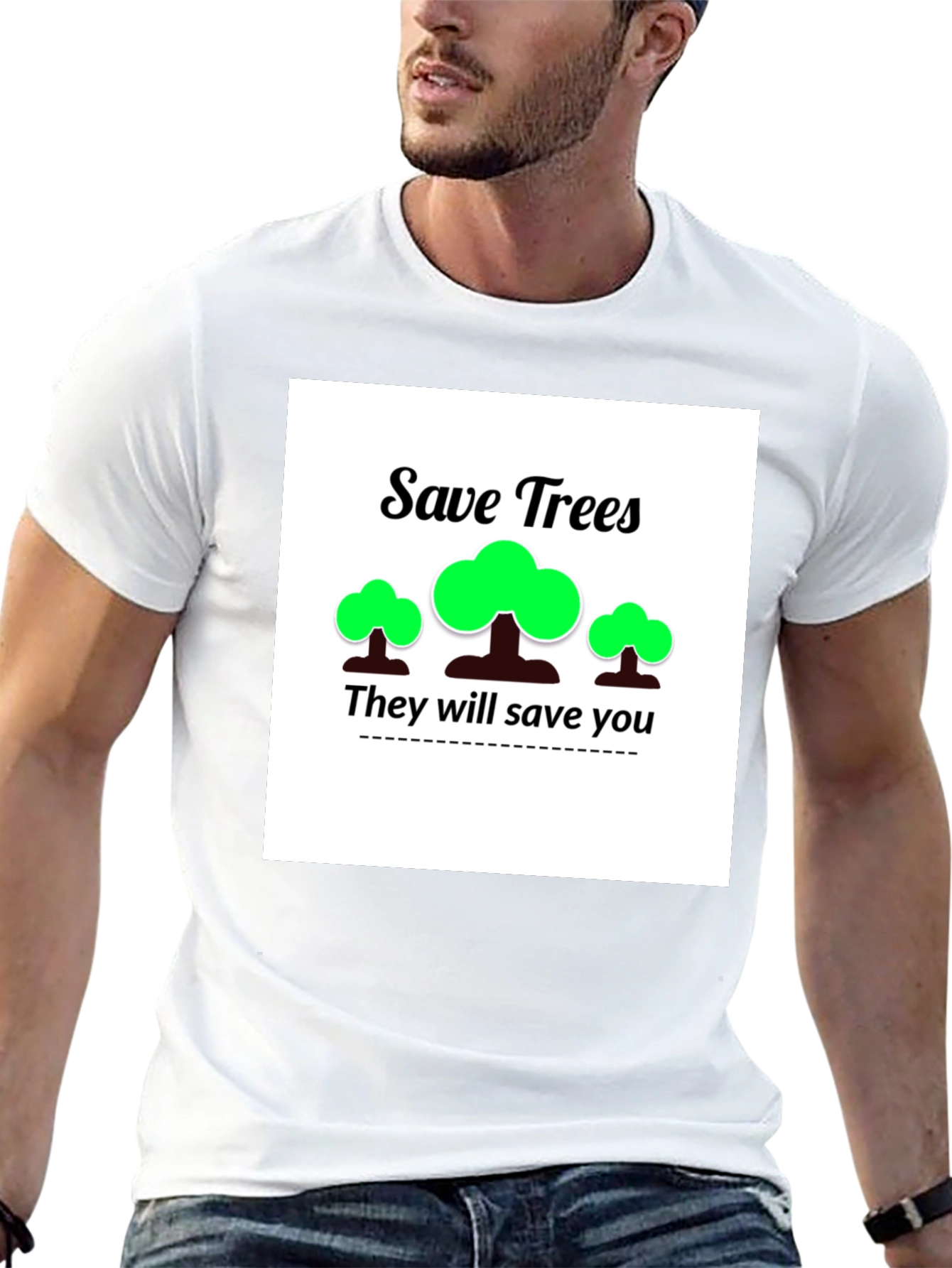 Eco-Friendly Save Trees Graphic T-Shirt