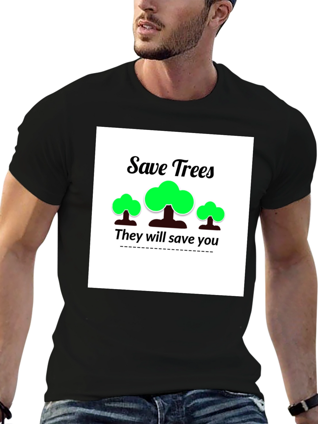 Eco-Friendly Save Trees Graphic T-Shirt