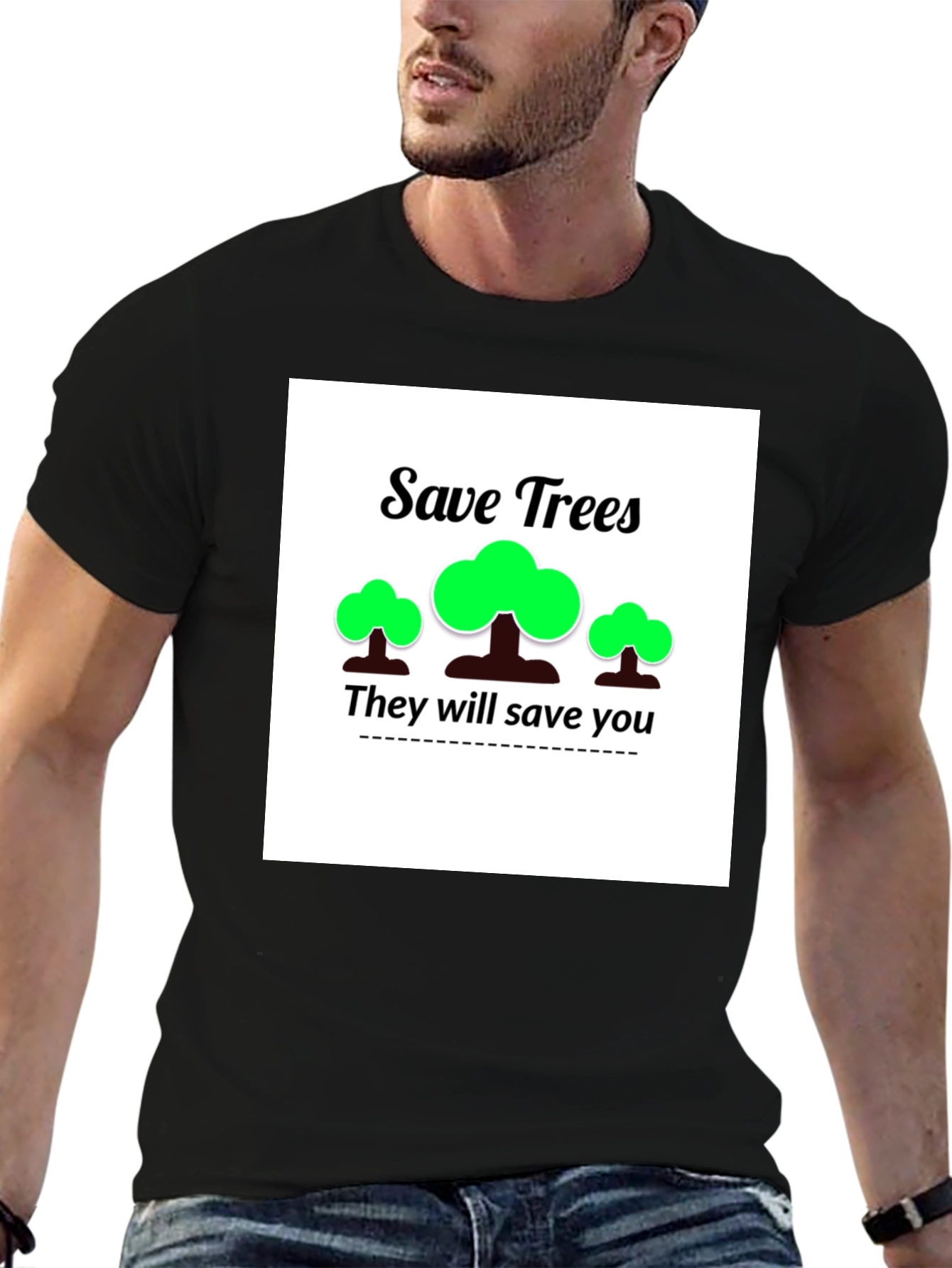 Eco-Friendly Save Trees Graphic T-Shirt