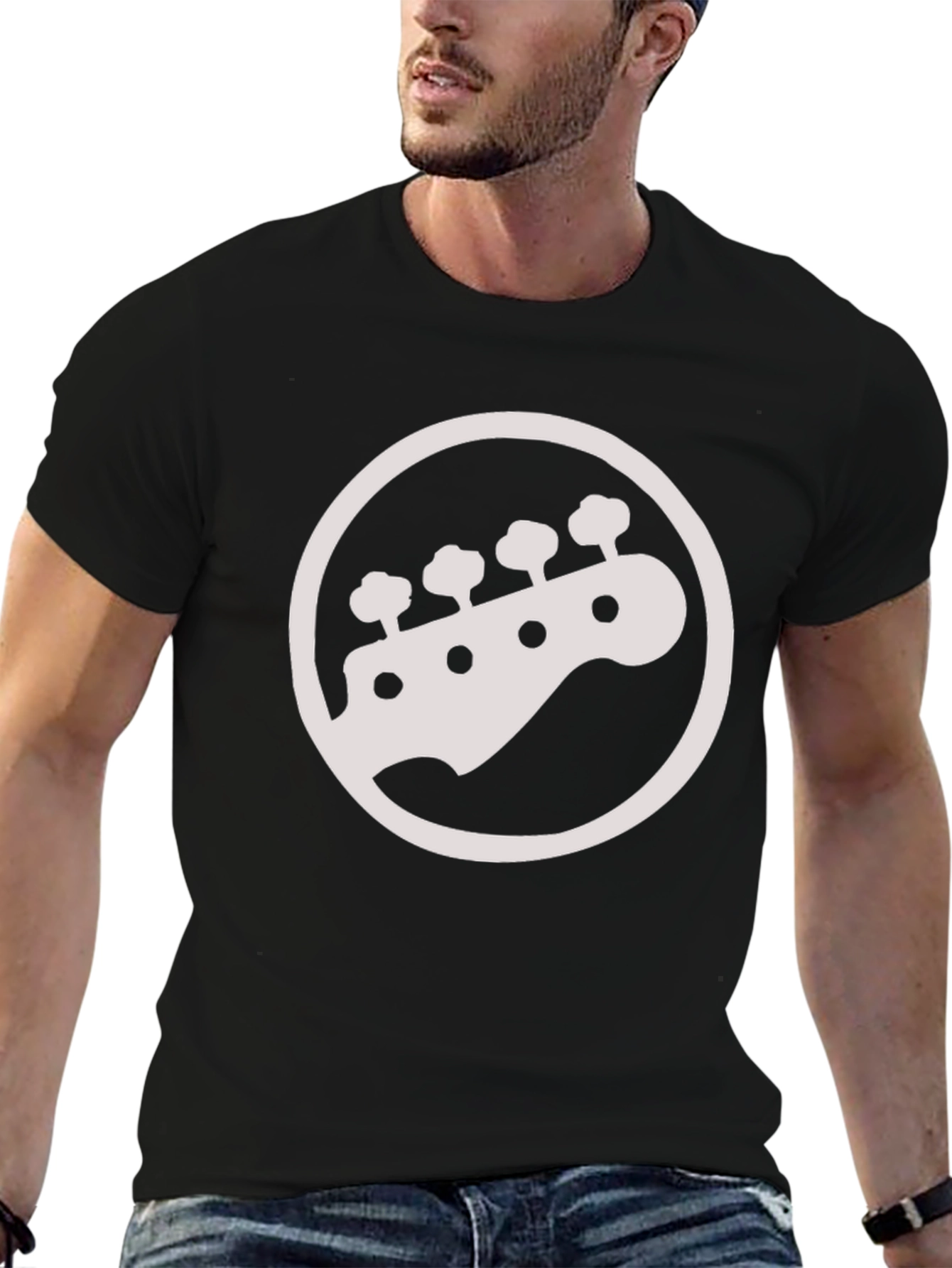 Bass Guitar Headstock T-Shirt - Music Lover Tee