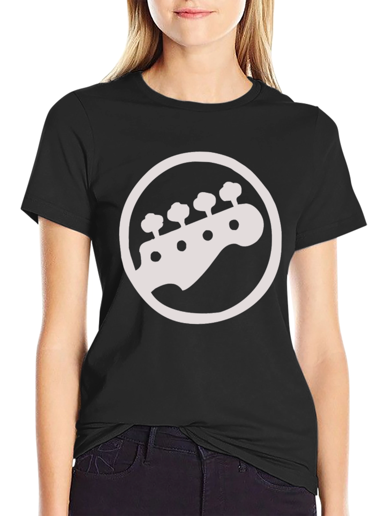 Bass Guitar Headstock T-Shirt - Music Lover Tee