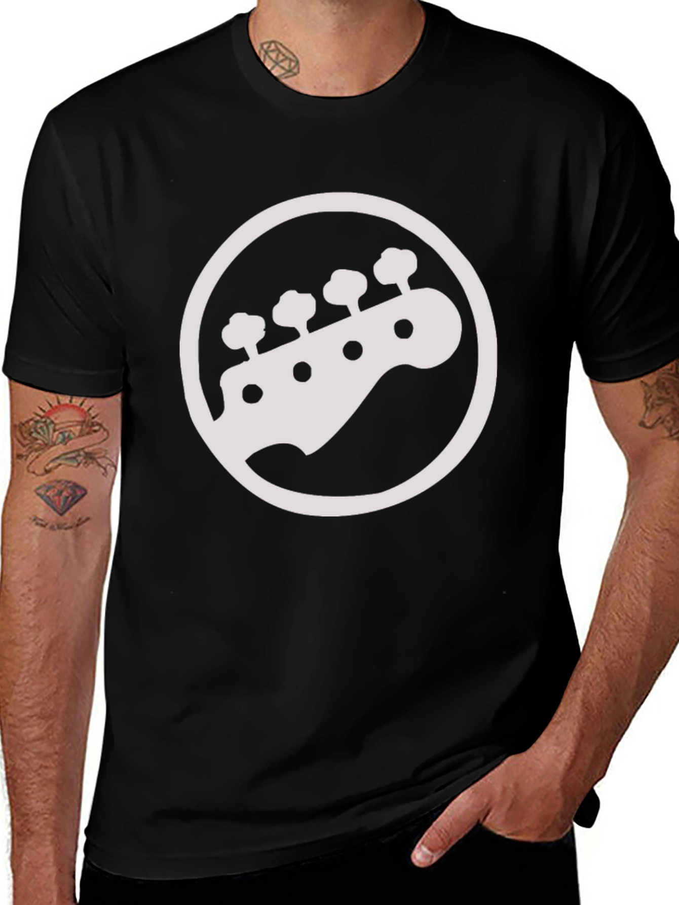 Bass Guitar Headstock T-Shirt - Music Lover Tee