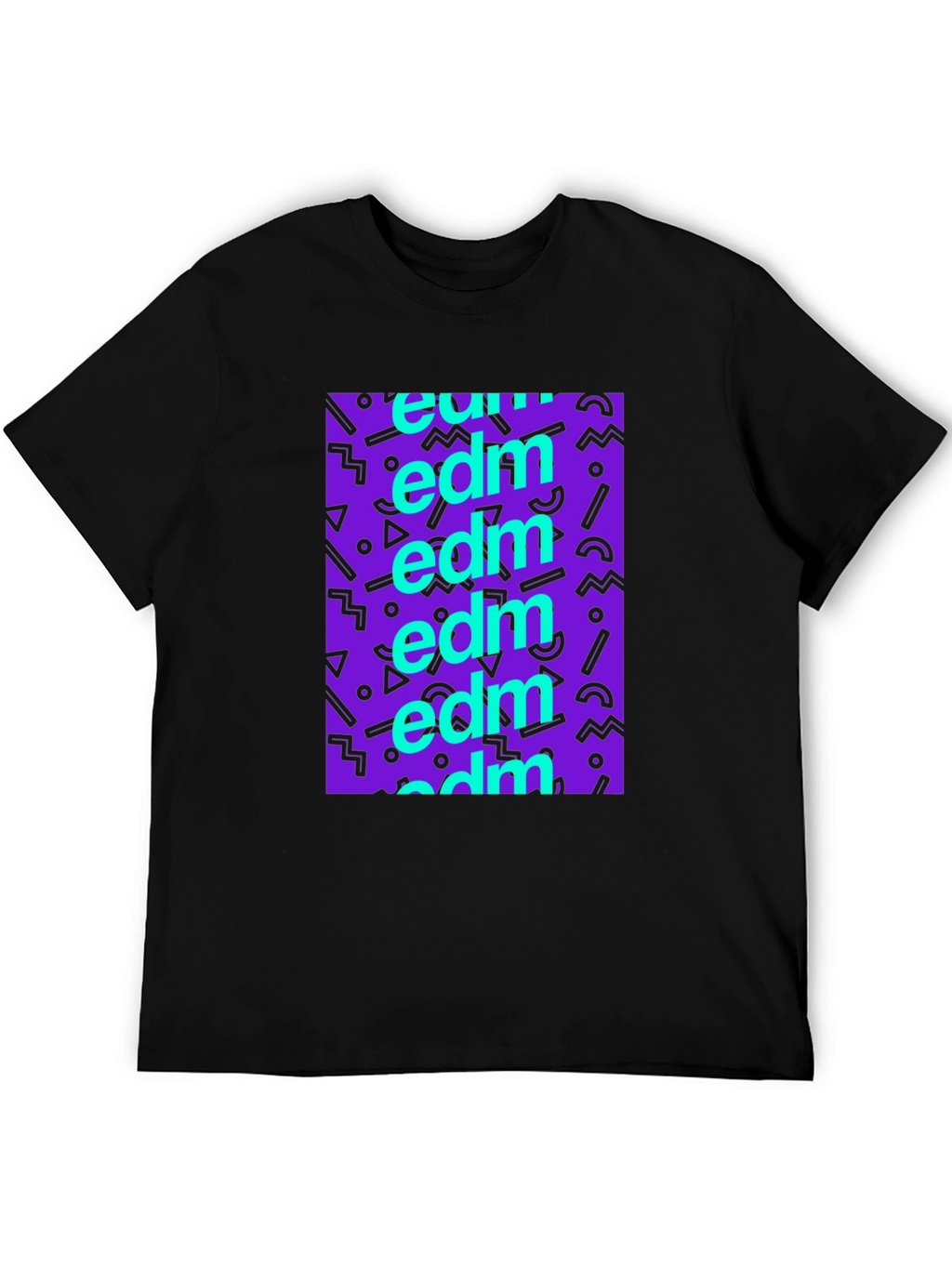 EDM Pattern Black T-Shirt