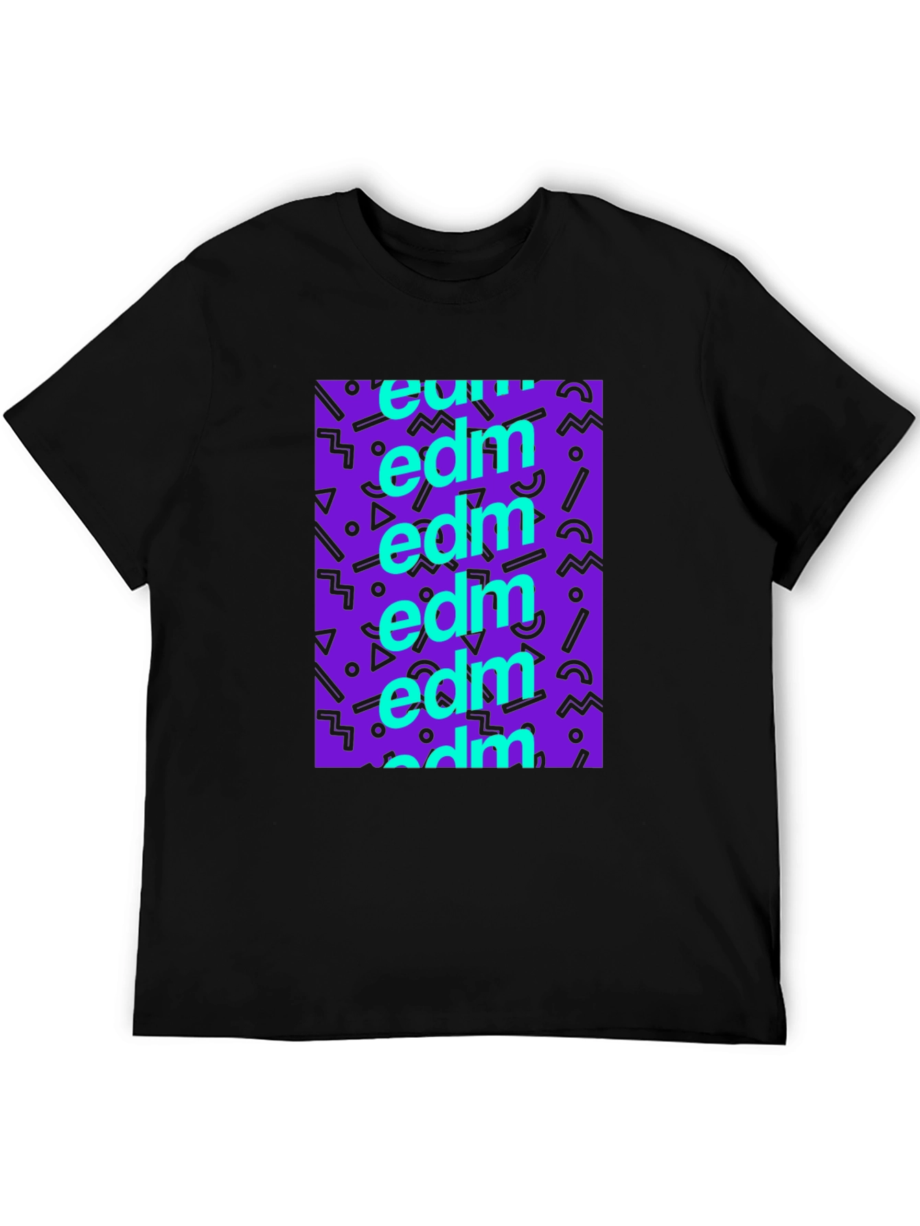 EDM Pattern Black T-Shirt