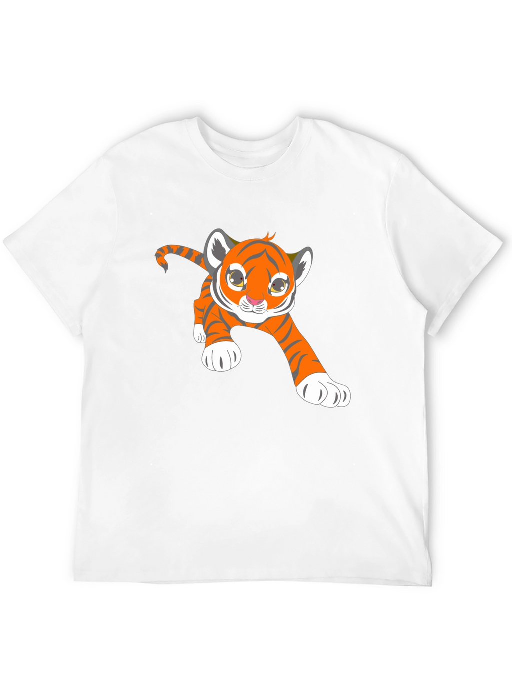 Cute Tiger Cub Graphic Black T-Shirt