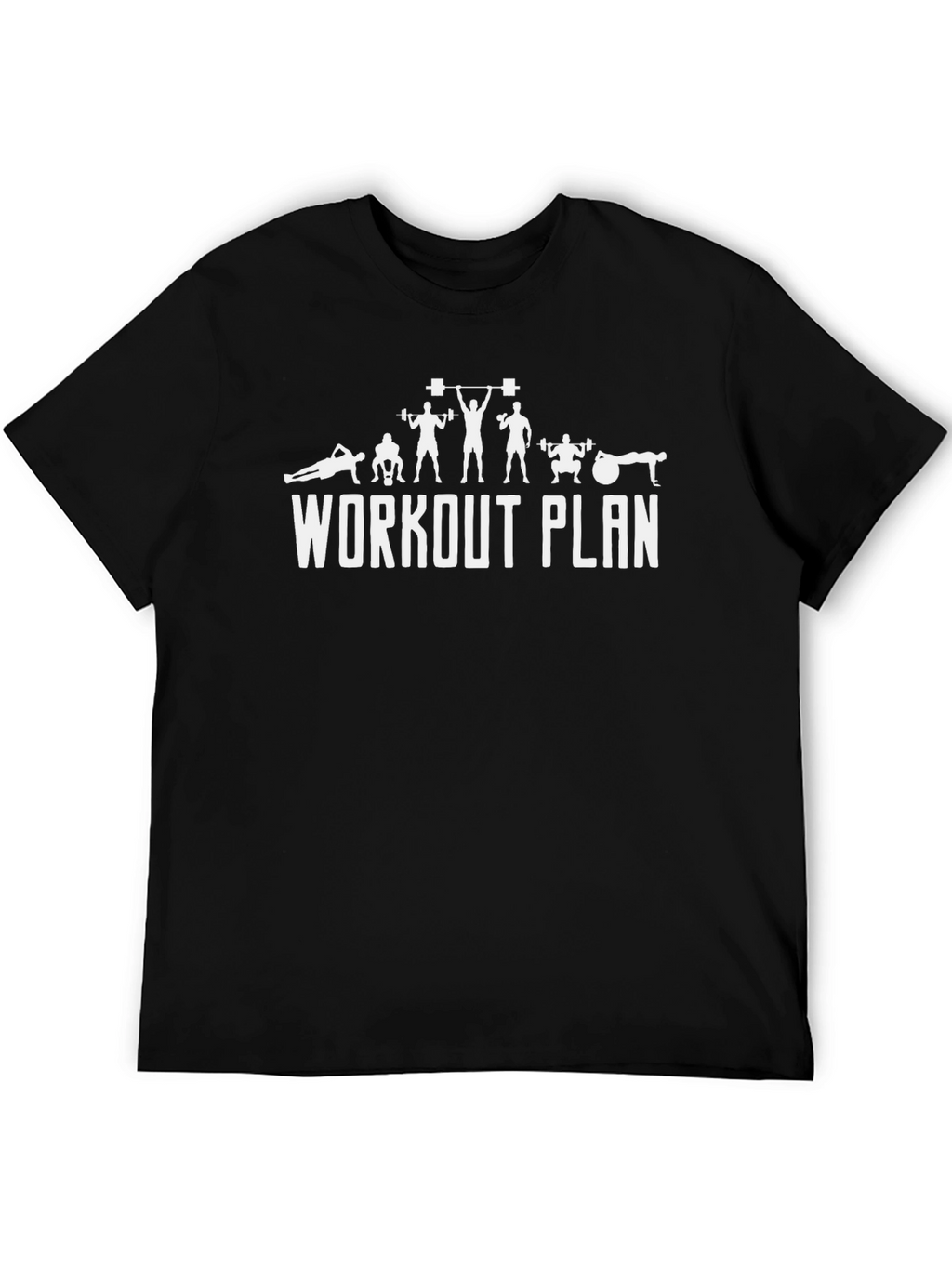 Workout Plan Black T-Shirt Fitness Apparel