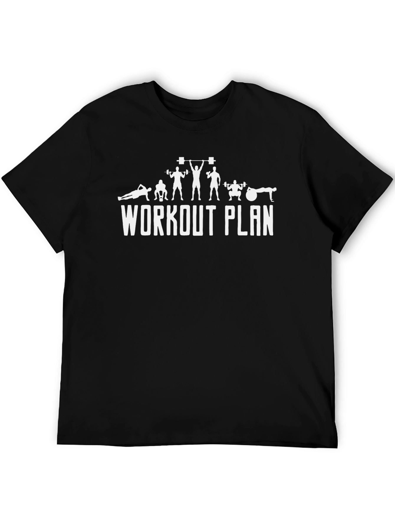 Workout Plan Black T-Shirt Fitness Apparel