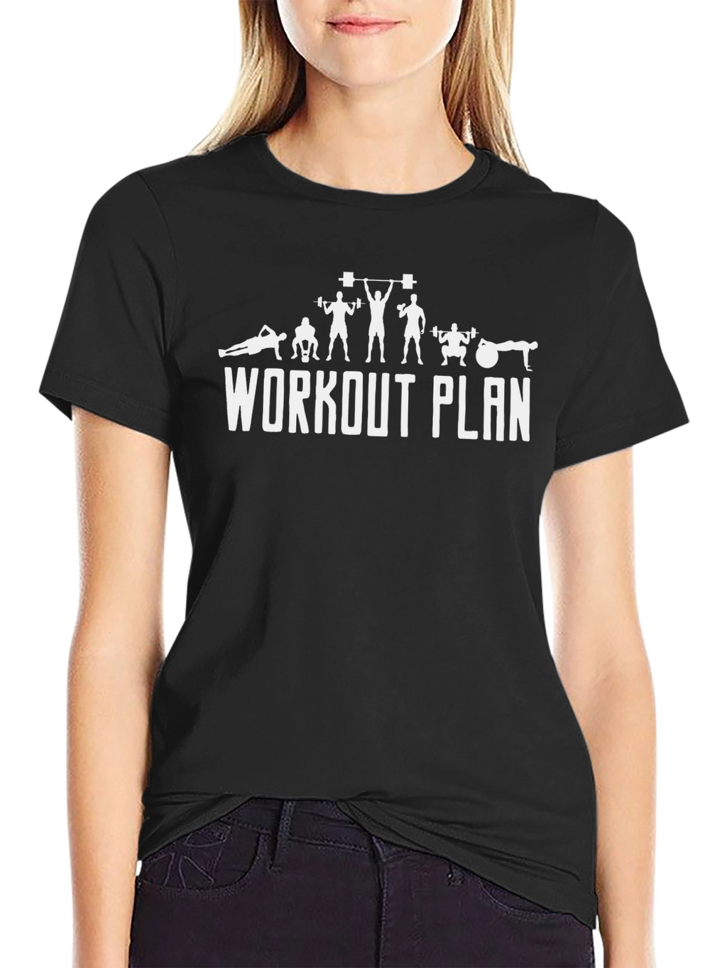 Workout Plan Black T-Shirt Fitness Apparel