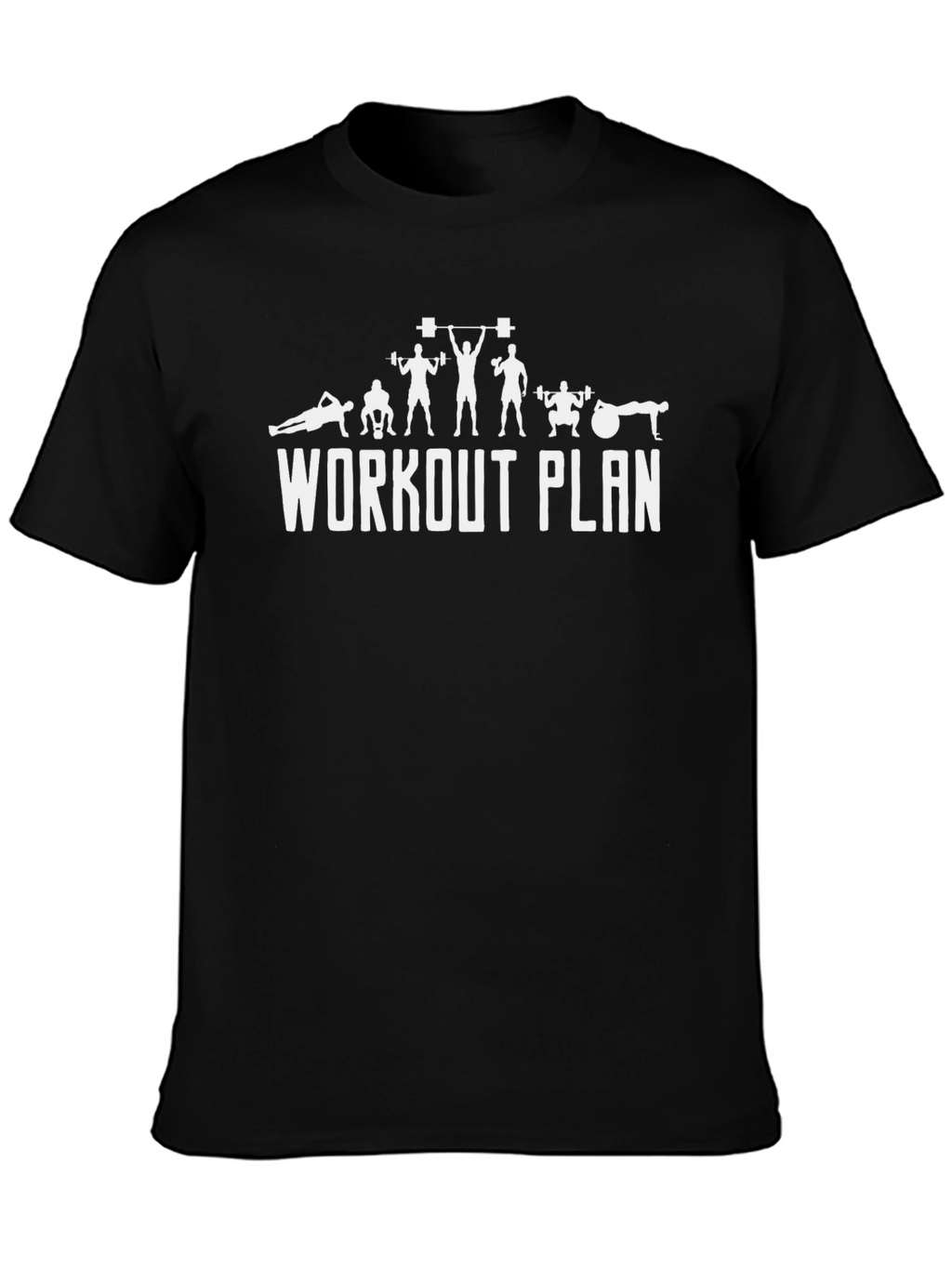 Workout Plan Black T-Shirt Fitness Apparel