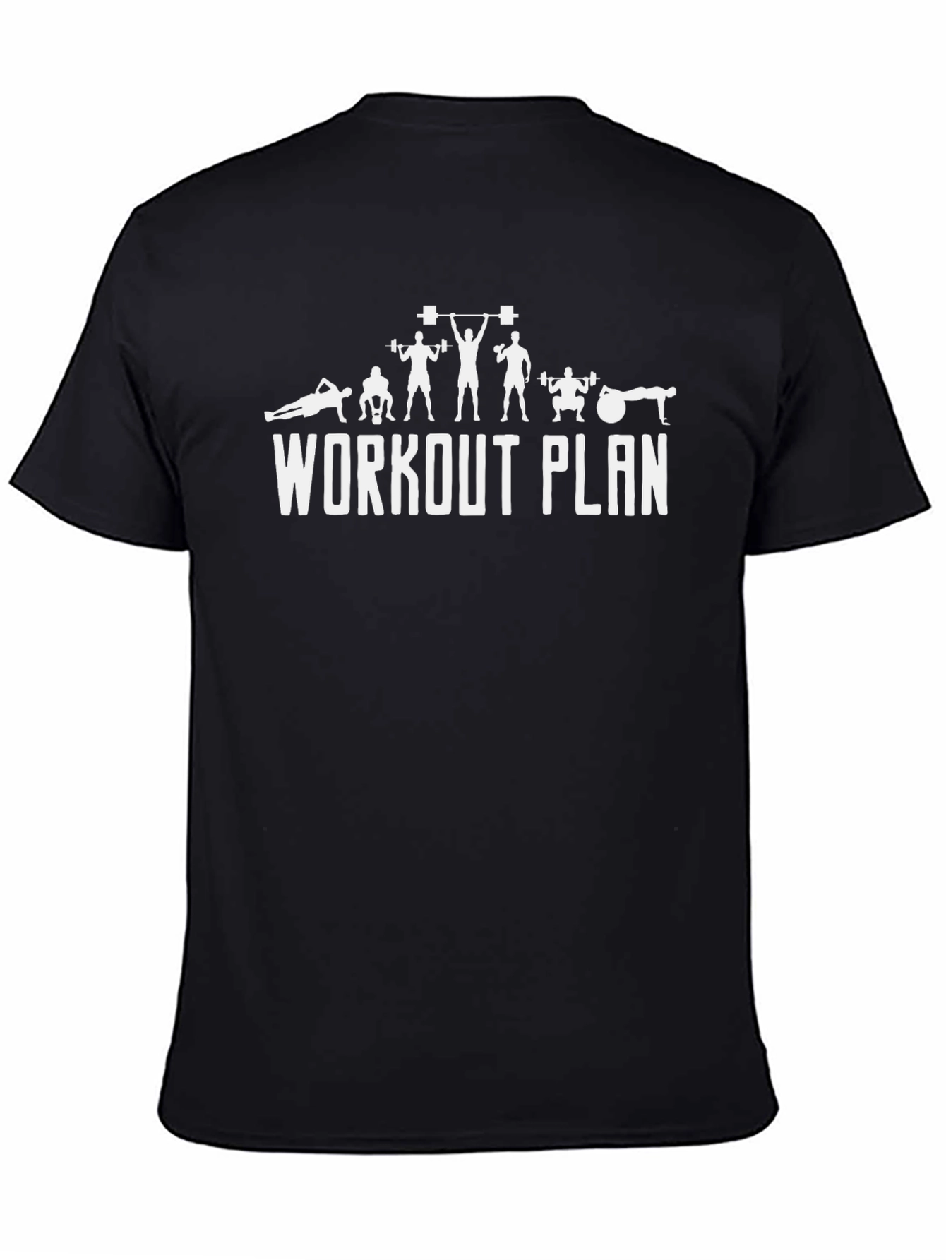 Workout Plan Black T-Shirt Fitness Apparel