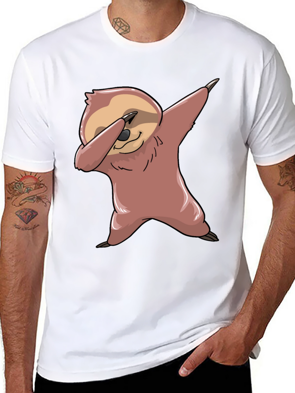 Dabbing Sloth Graphic Tee - Funny & Trendy!